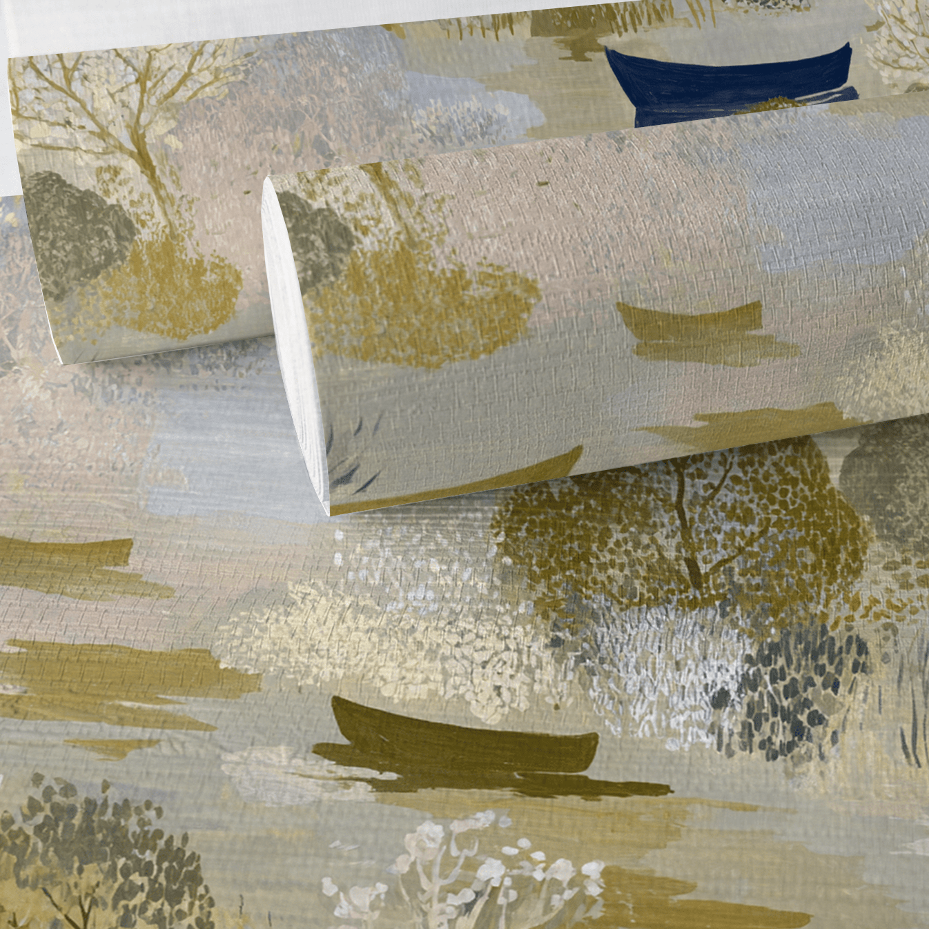 Still Water Faux Grasscloth Wallpaper - Lemon Park