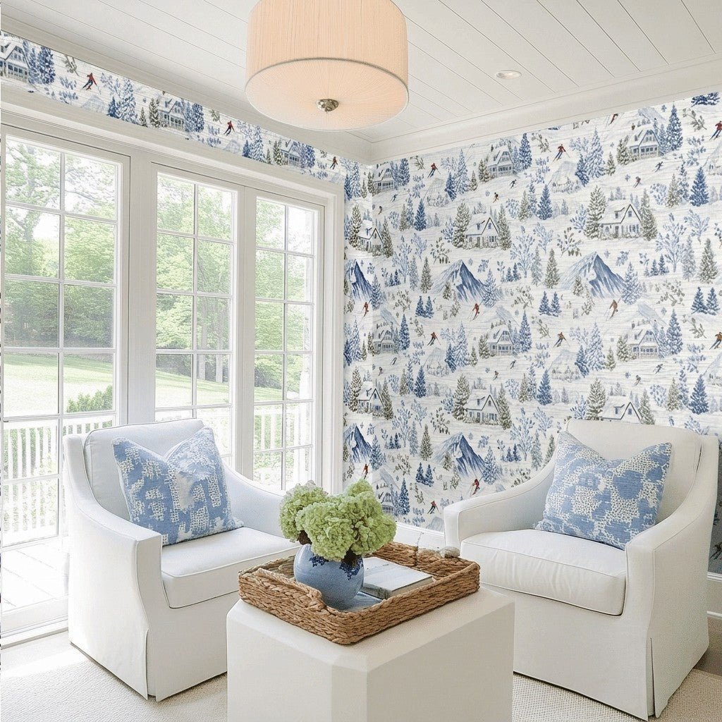 Stowe Faux Grasscloth Wallpaper - Lemon Park