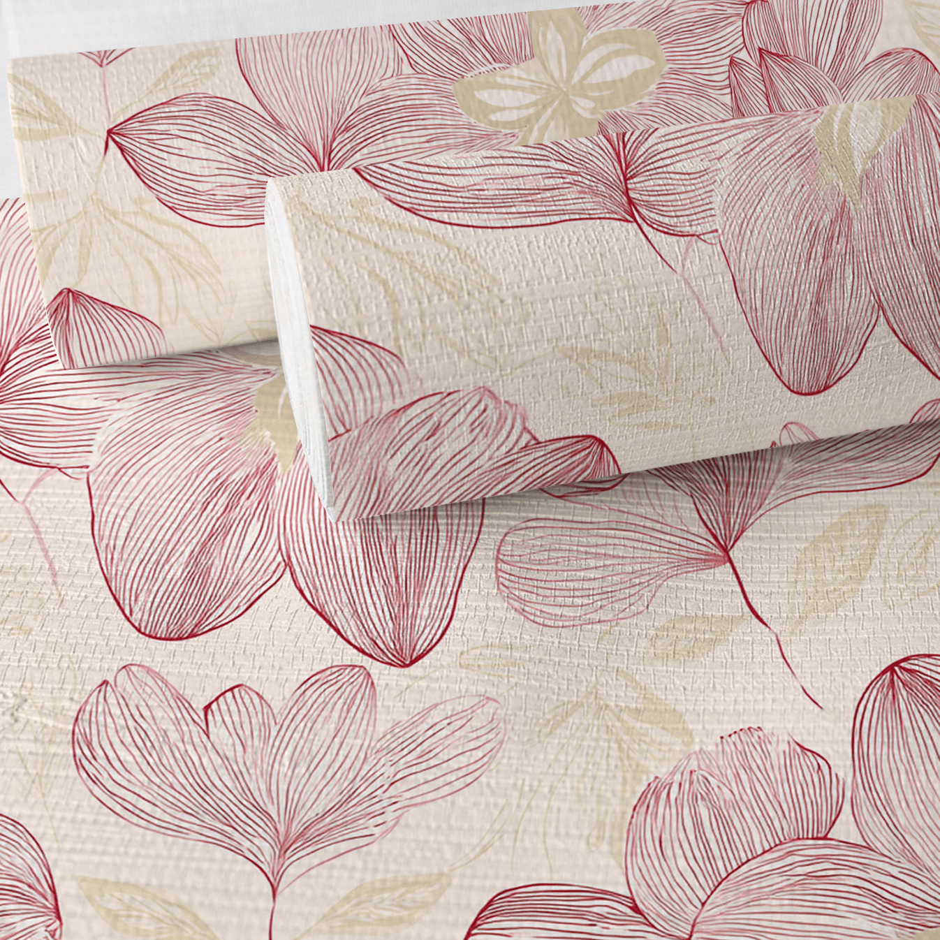 Strawberry Candy Faux Grasscloth Wallpaper - Lemon Park