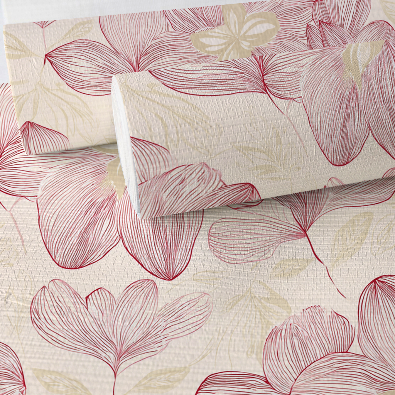 Strawberry Candy Faux Grasscloth Wallpaper