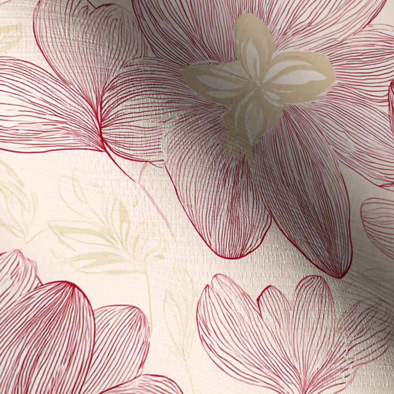 Strawberry Candy Faux Grasscloth Wallpaper