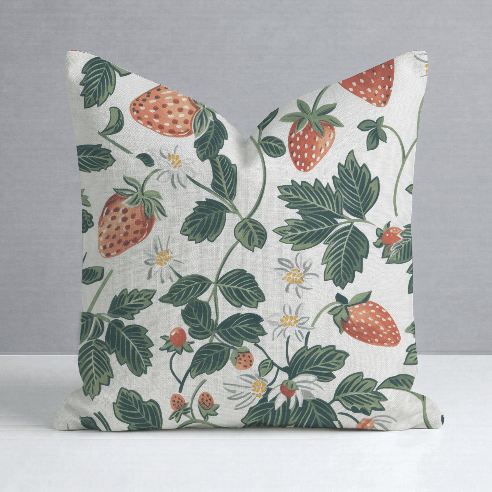 Strawberry Fields Throw Pillow - Lemon Park