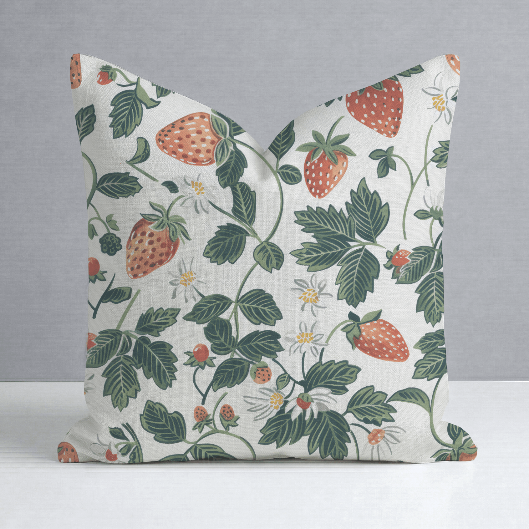 Strawberry Fields Throw Pillow - Lemon Park