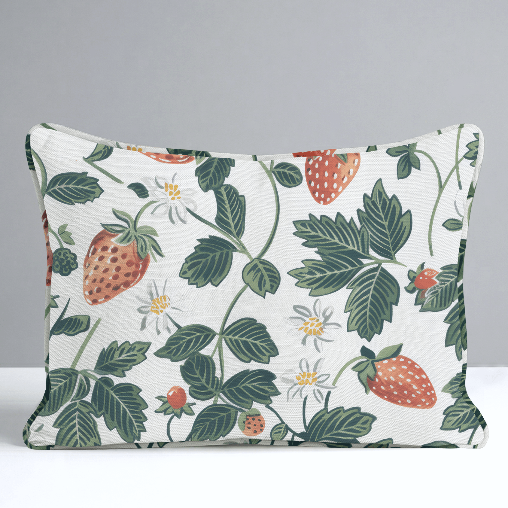 Strawberry Fields Throw Pillow - Lemon Park