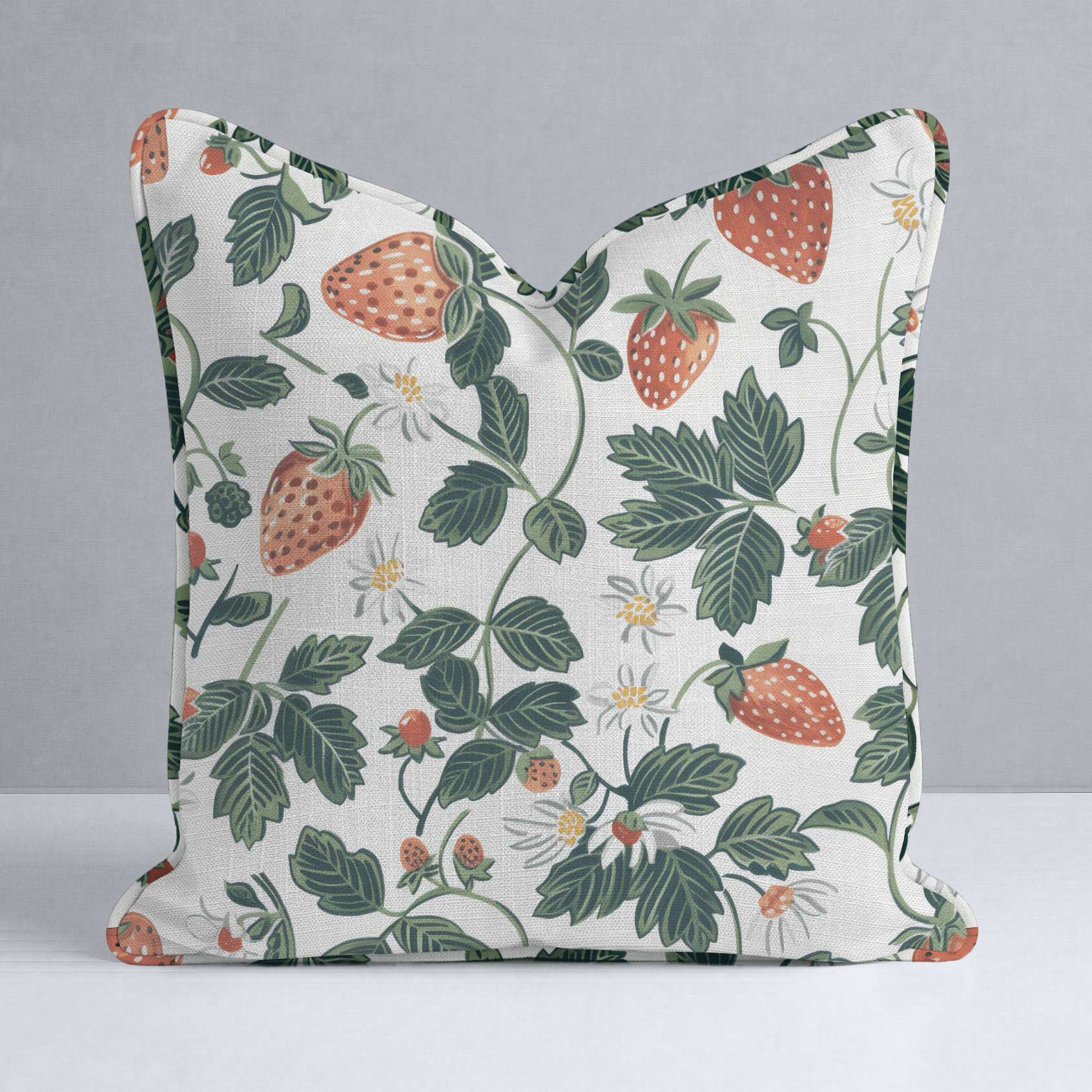 Strawberry Fields Throw Pillow - Lemon Park