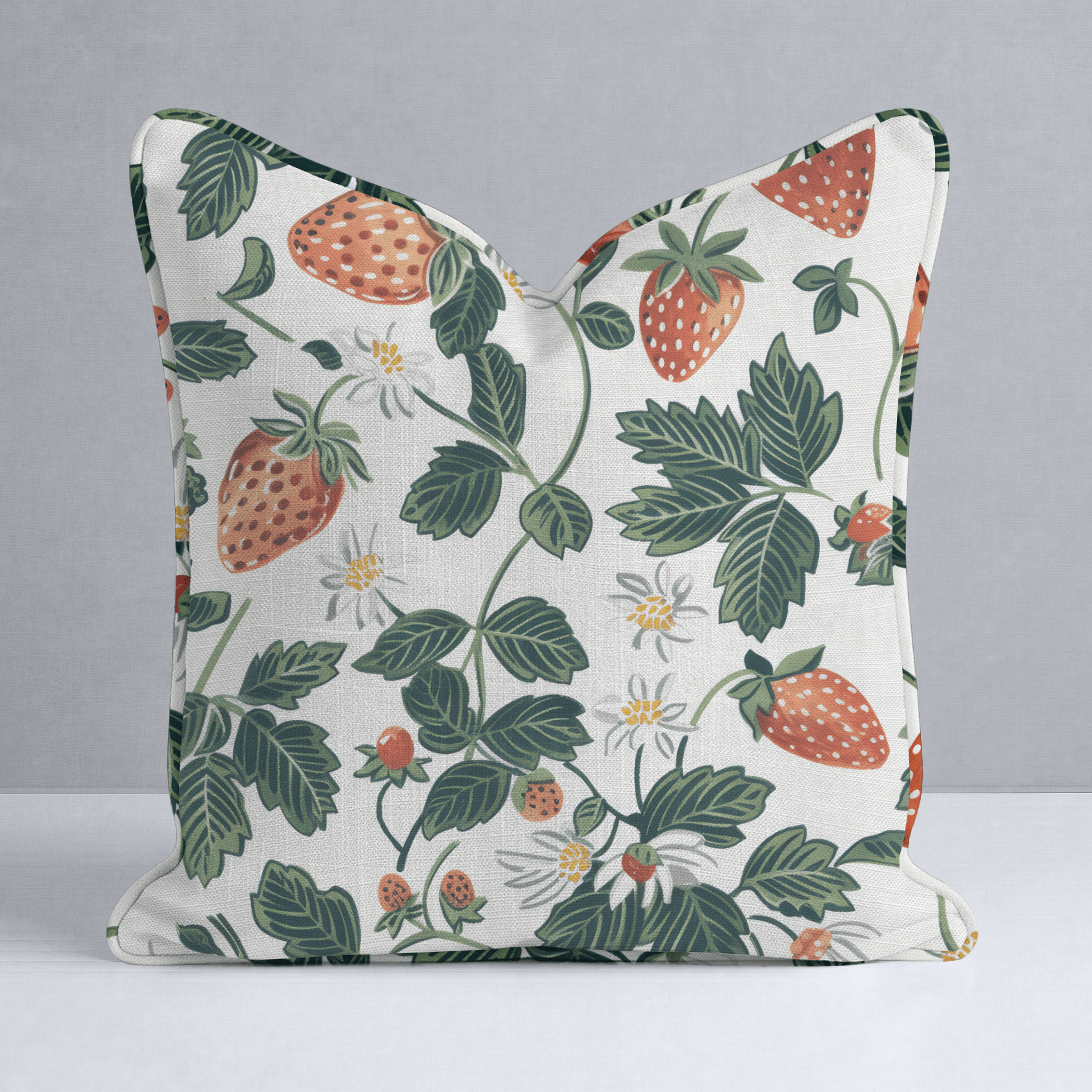 Strawberry Fields Throw Pillow - Lemon Park