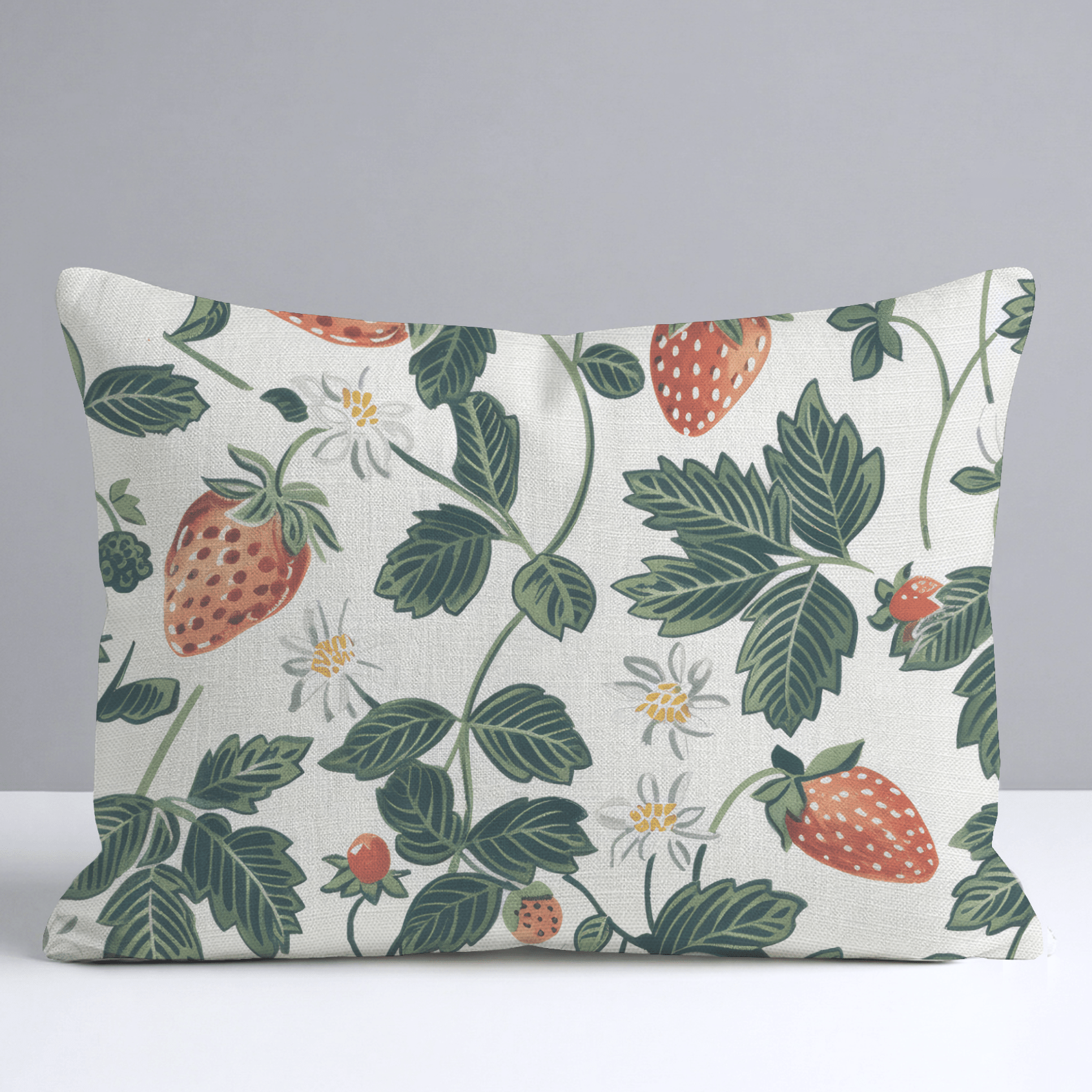 Strawberry Fields Throw Pillow - Lemon Park