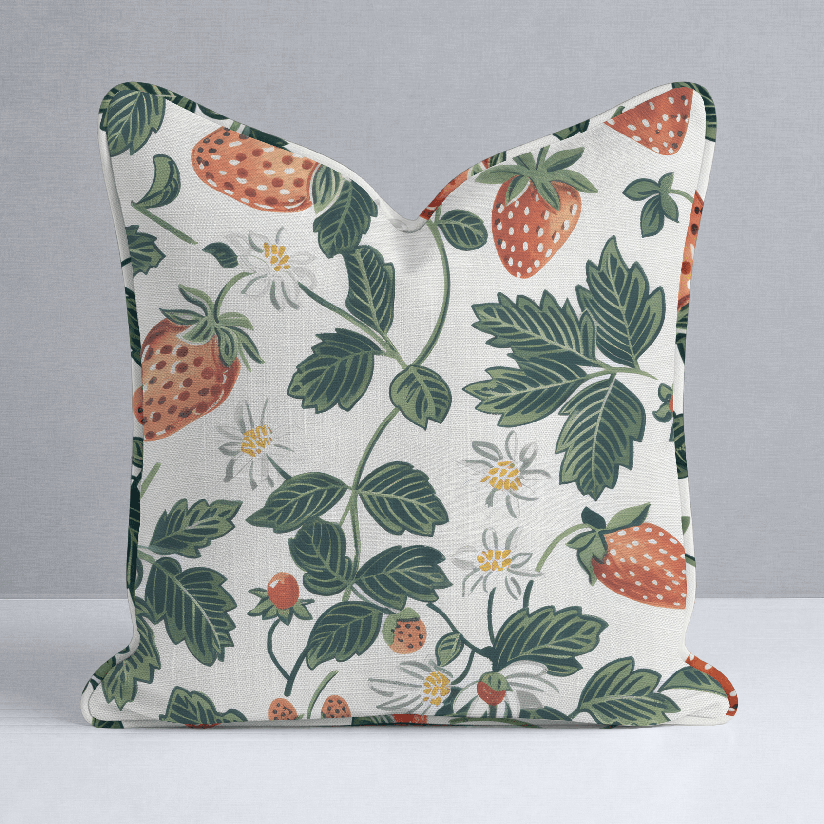 Strawberry Fields Throw Pillow - Lemon Park