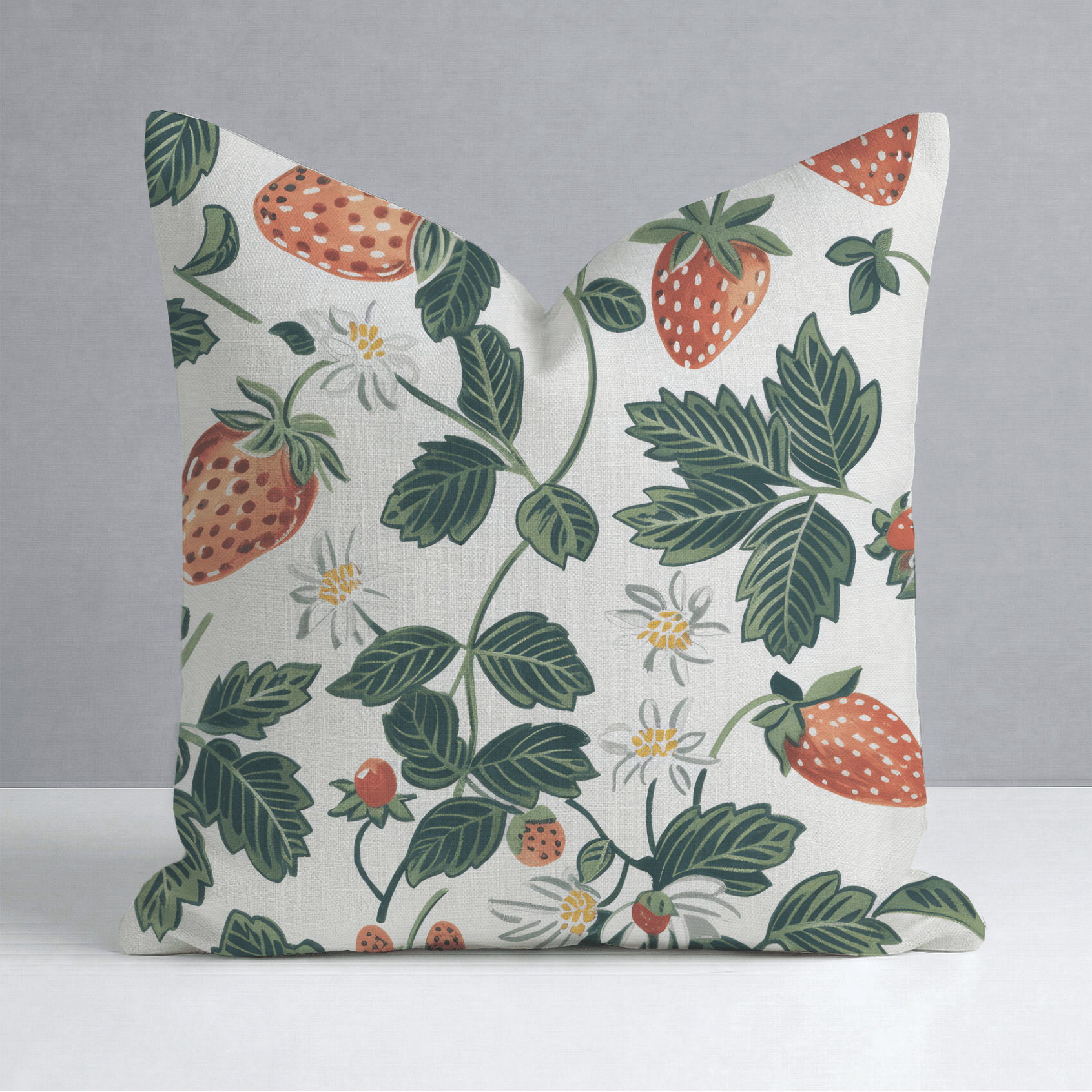 Strawberry Fields Throw Pillow - Lemon Park