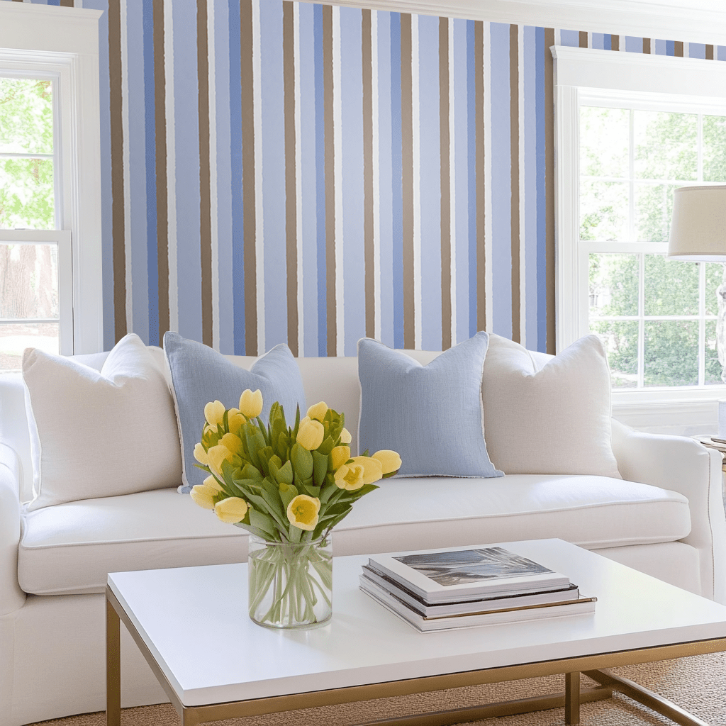 Sugar Stripe Wallpaper - Lemon Park