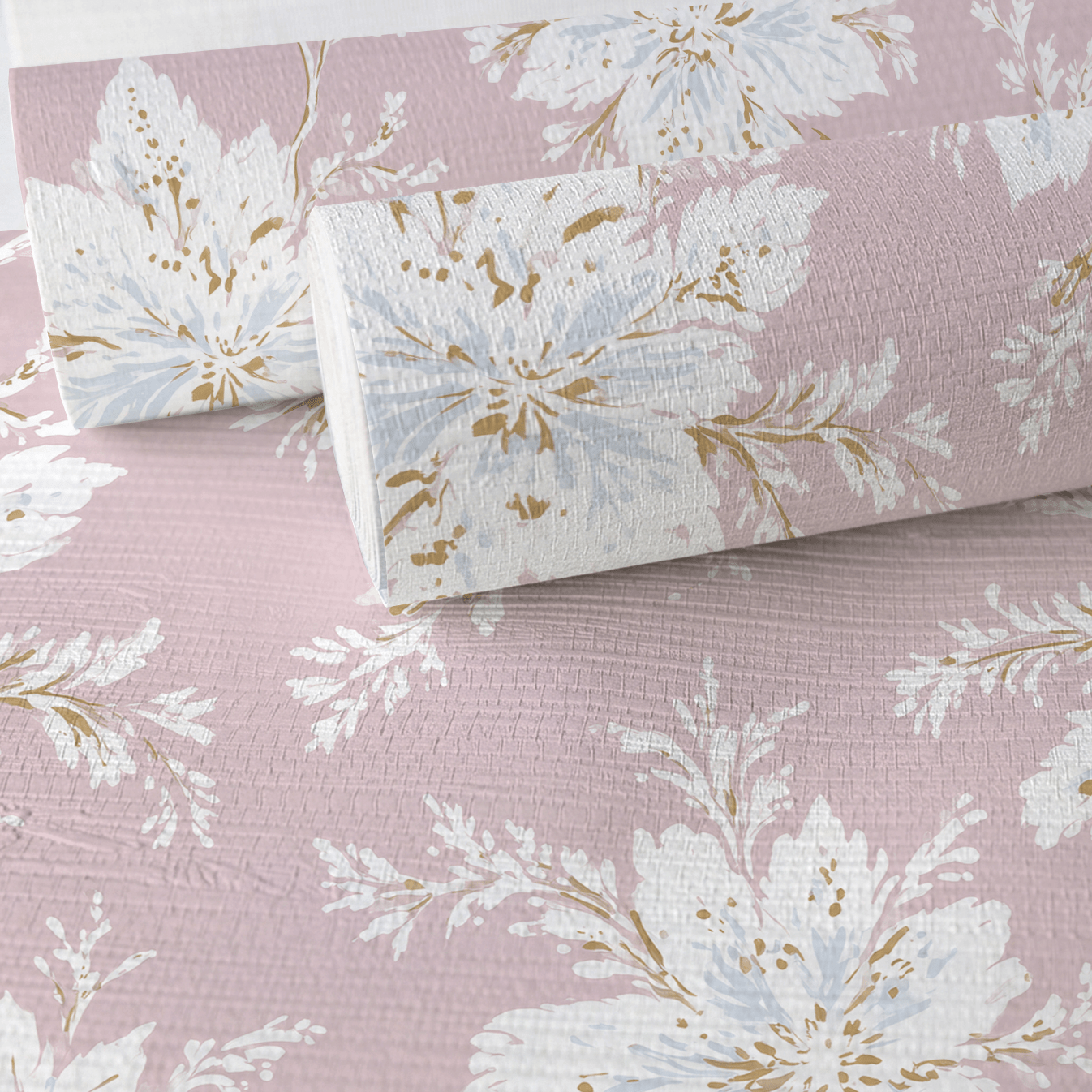 Sugarplum Petals Faux Grasscloth Wallpaper - Lemon Park