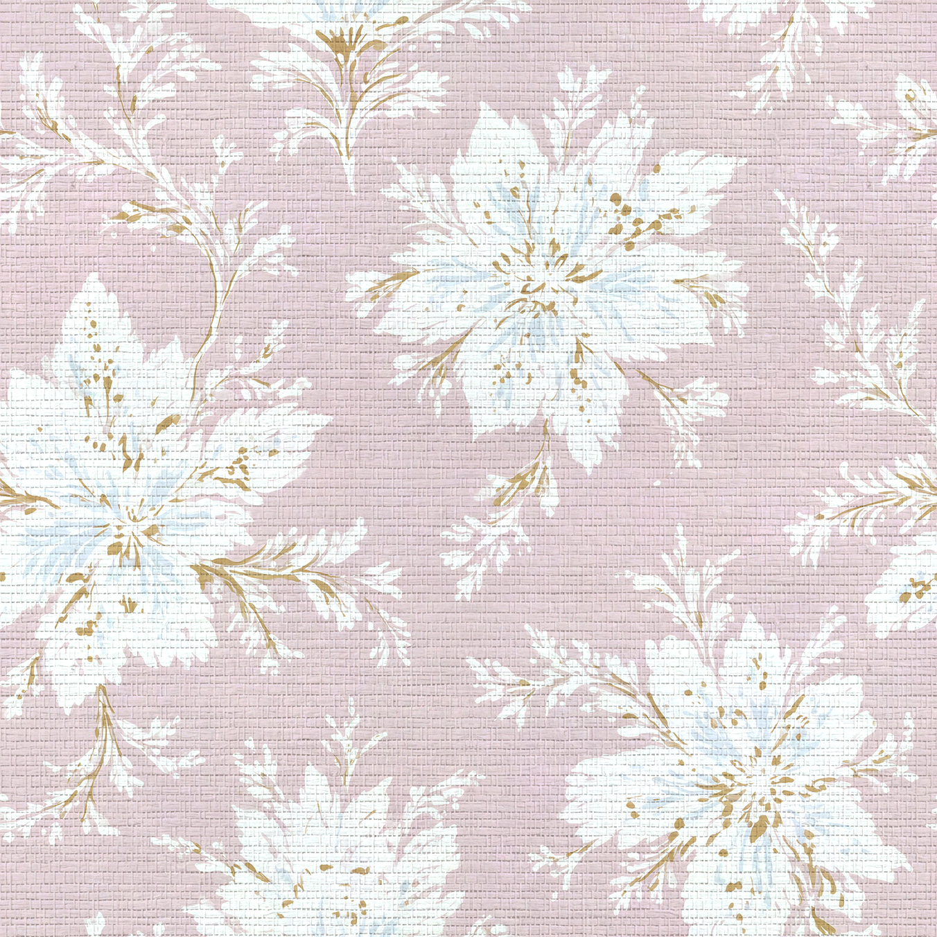 Sugarplum Petals Faux Grasscloth Wallpaper