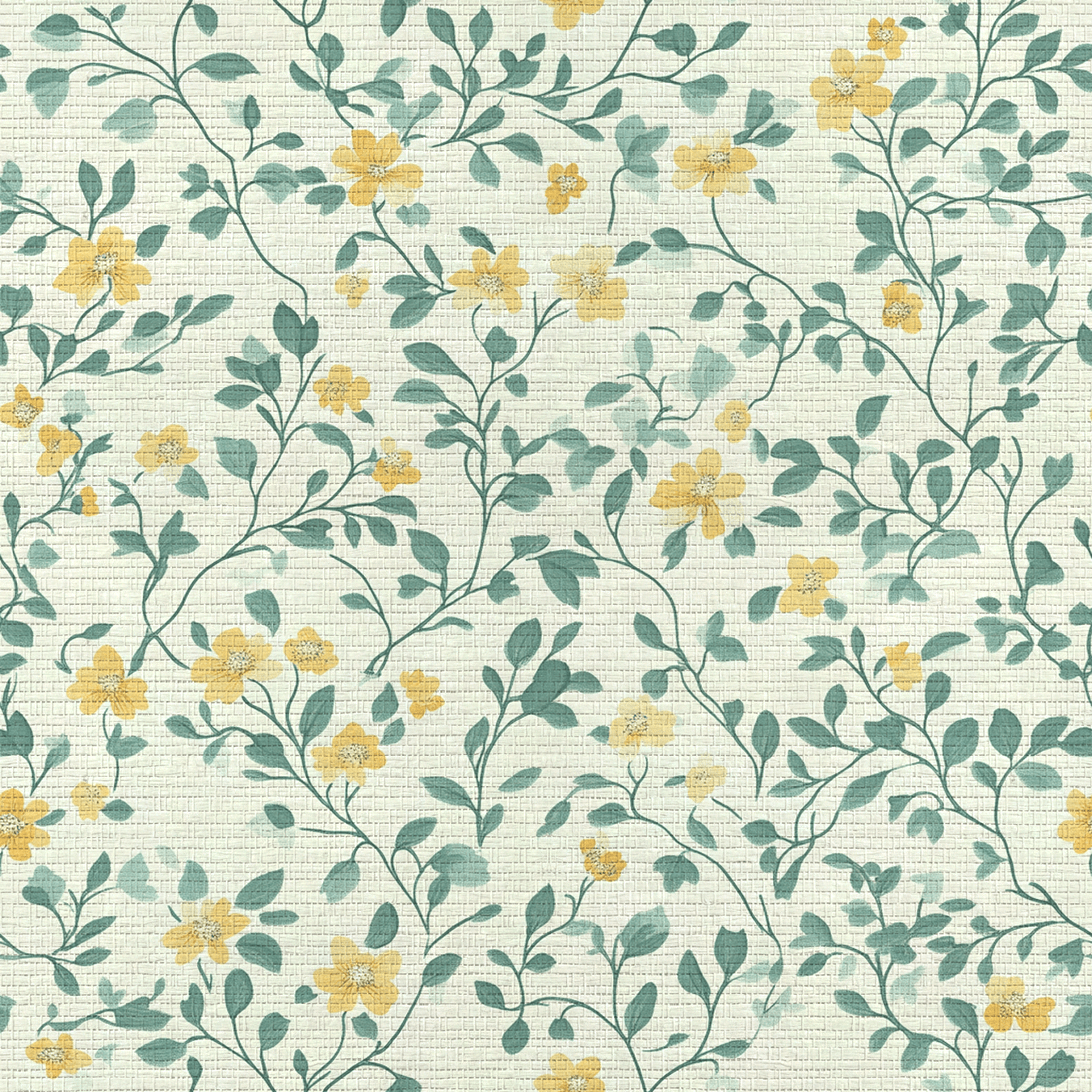 Summer House Faux Grasscloth Wallpaper - Lemon Park