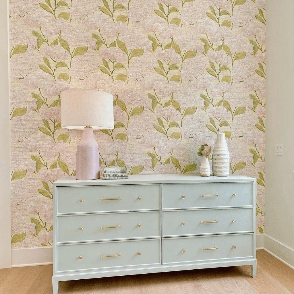 Sunday Light Faux Grasscloth Wallpaper - Lemon Park