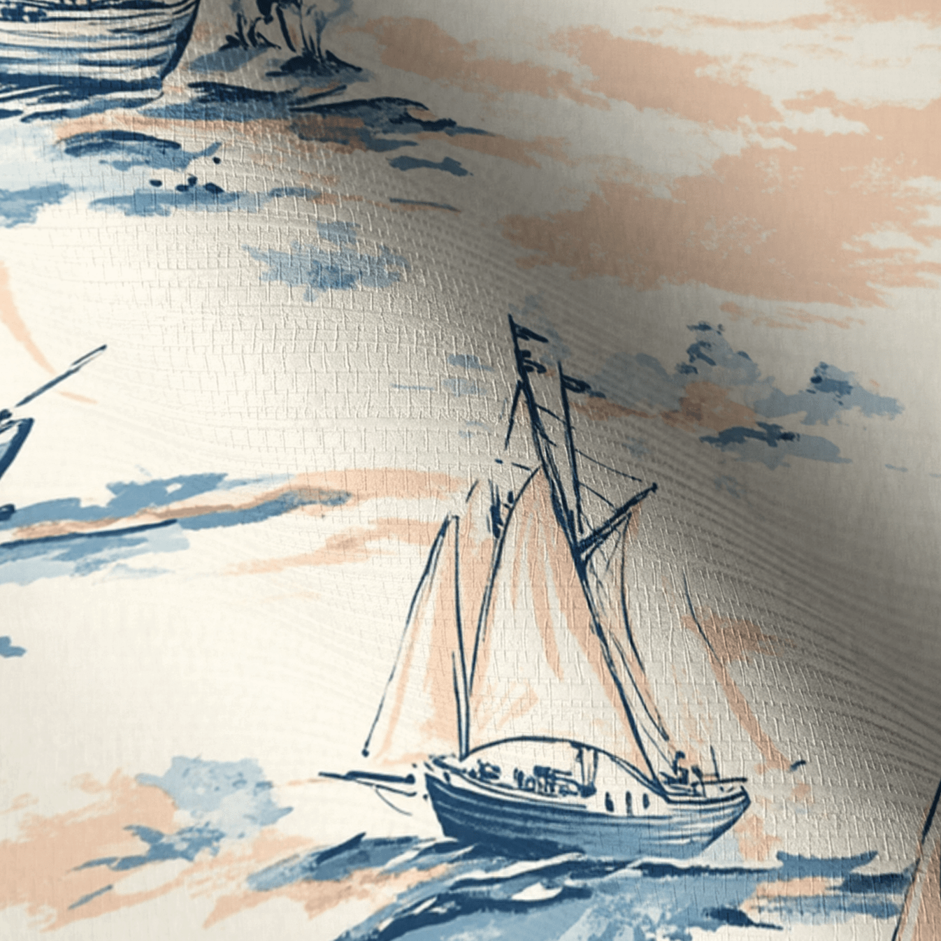 Sunset Sail Faux Grasscloth Wallpaper - Lemon Park