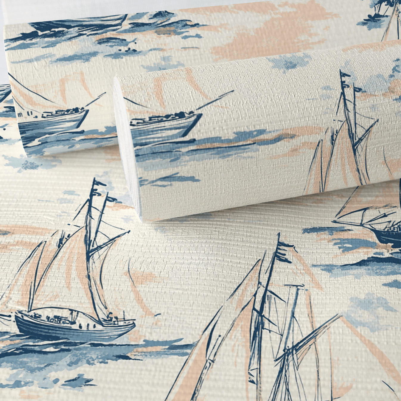 Sunset Sail Faux Grasscloth Wallpaper - Lemon Park
