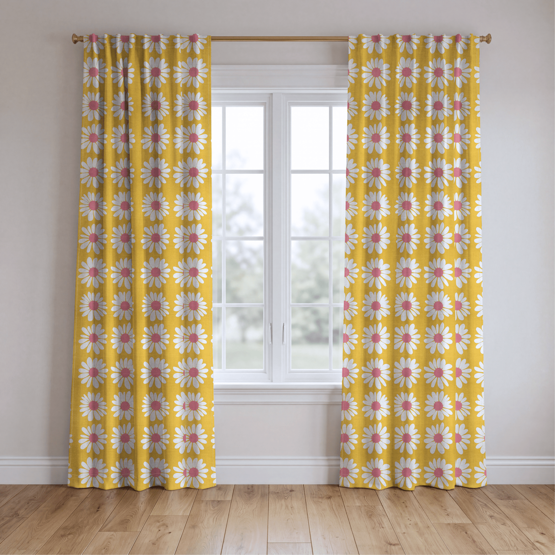 Sunshine Daisies - Drapery - Lemon Park