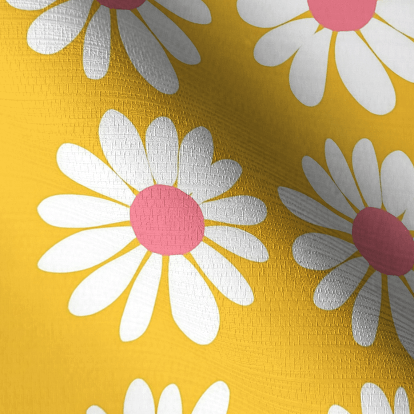 Sunshine Daisies Faux Grasscloth Wallpaper - Lemon Park