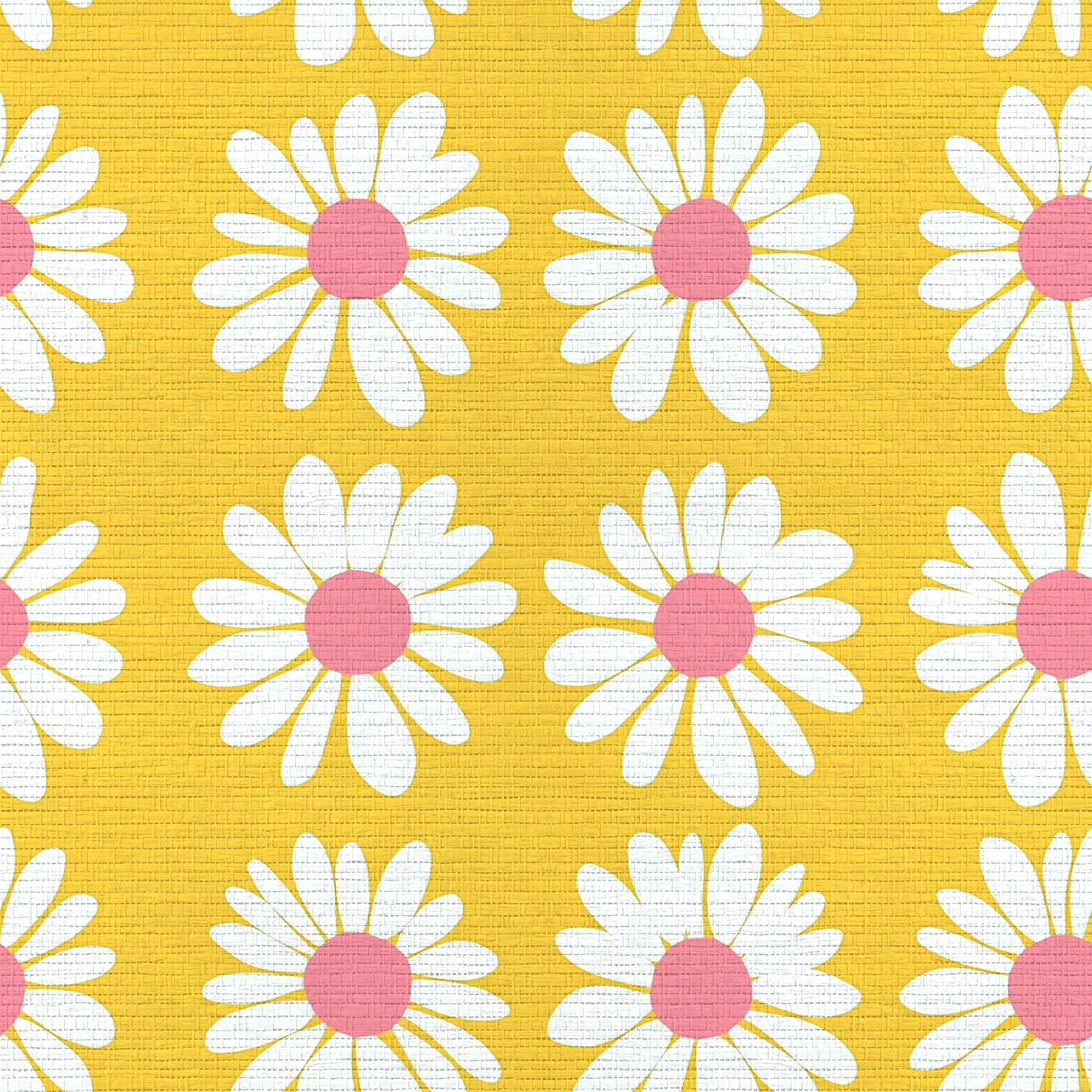 Sunshine Daisies Faux Grasscloth Wallpaper - Lemon Park