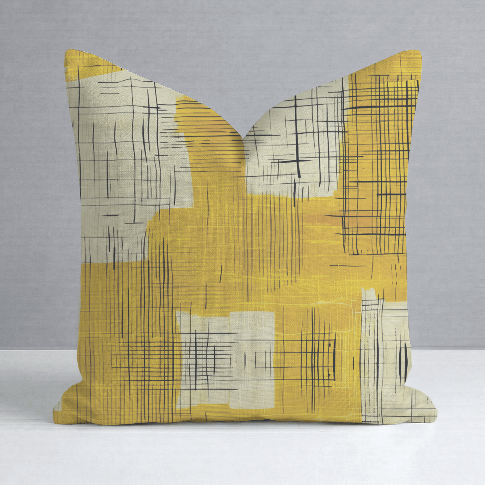 Sunshine Sketch Throw Pillow - Lemon Park