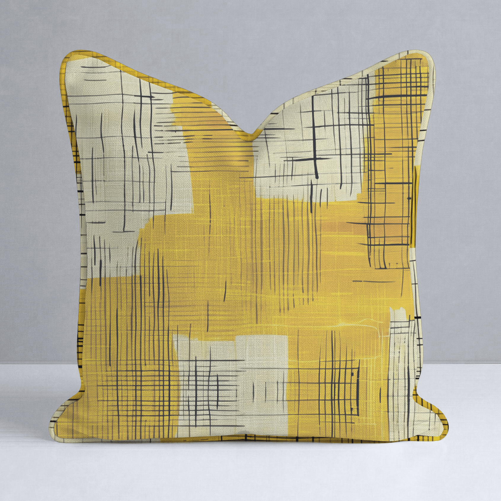 Sunshine Sketch Throw Pillow - Lemon Park