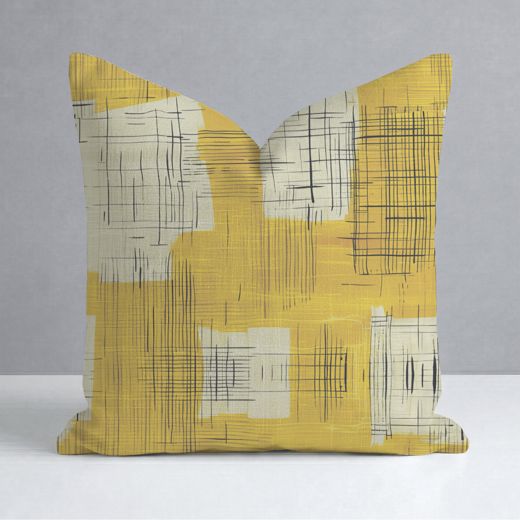 Sunshine Sketch Throw Pillow - Lemon Park