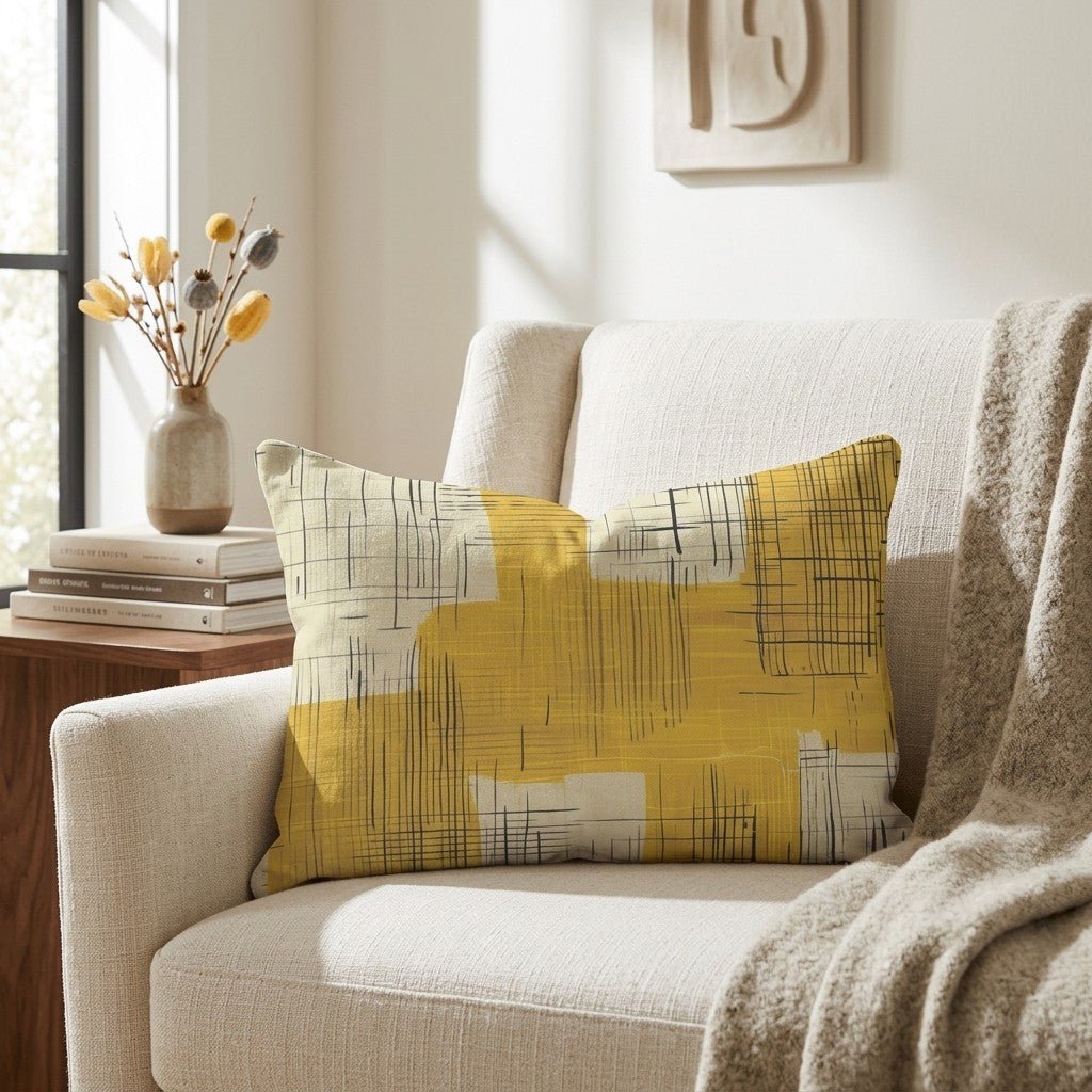 Sunshine Sketch Throw Pillow - Lemon Park