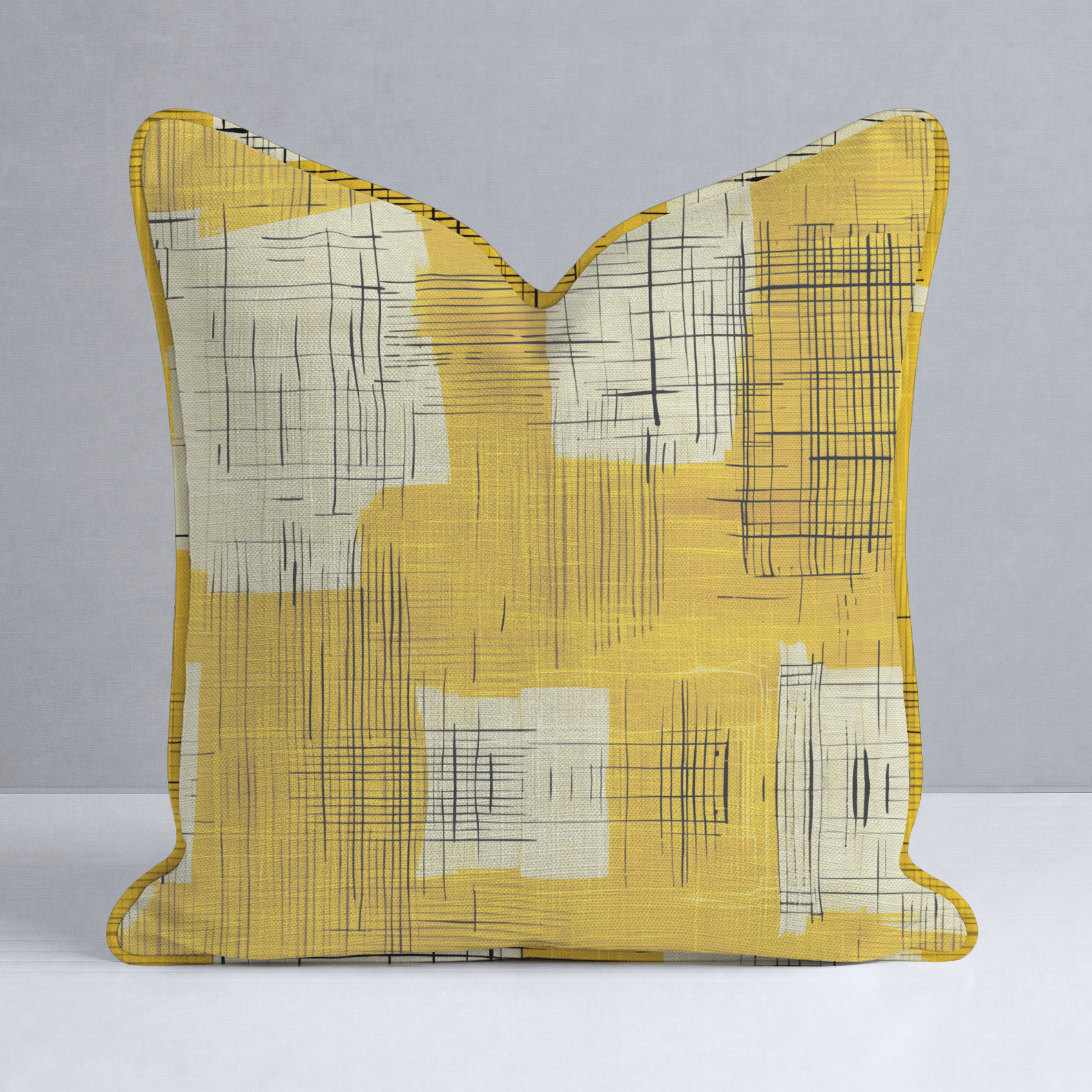 Sunshine Sketch Throw Pillow - Lemon Park