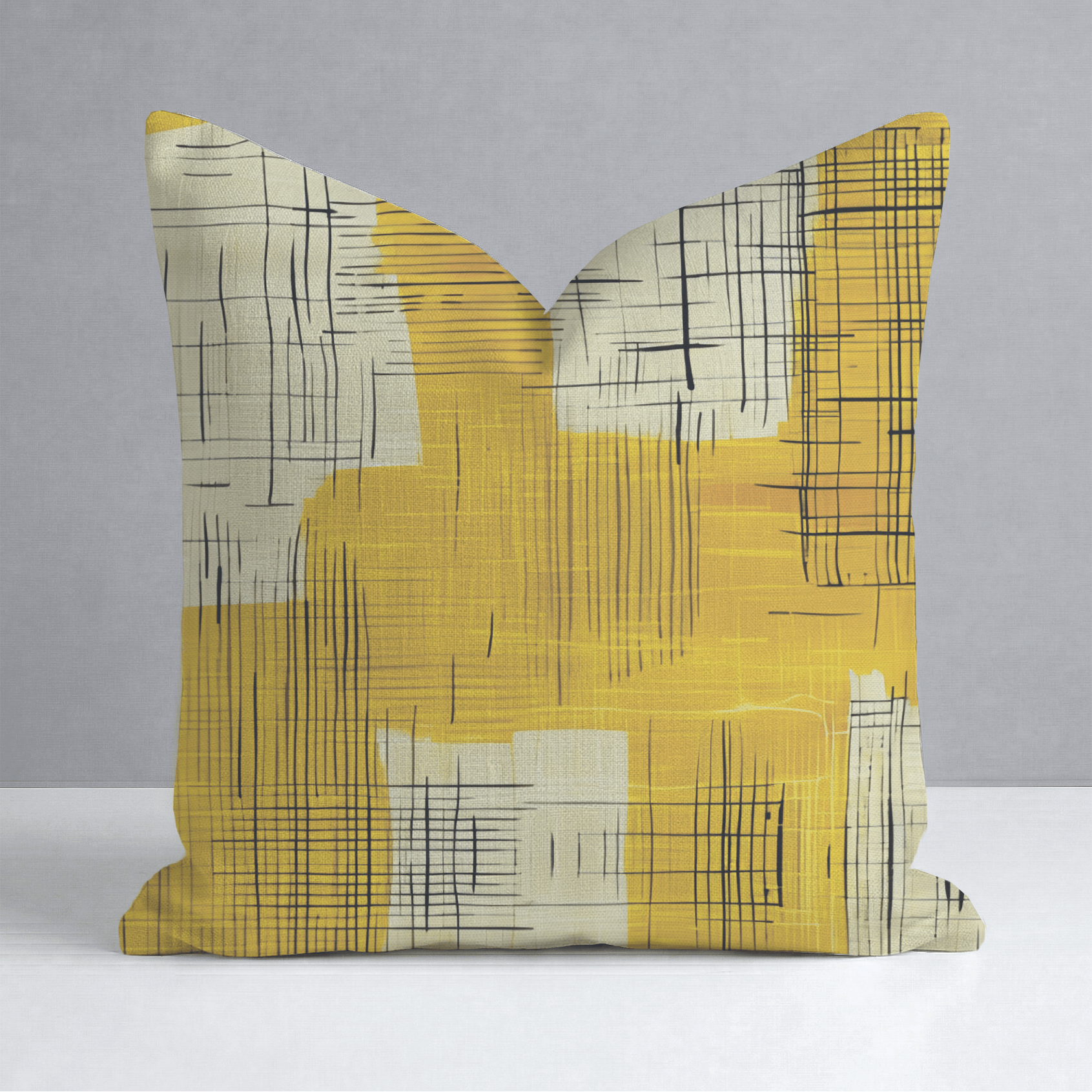 Sunshine Sketch Throw Pillow - Lemon Park