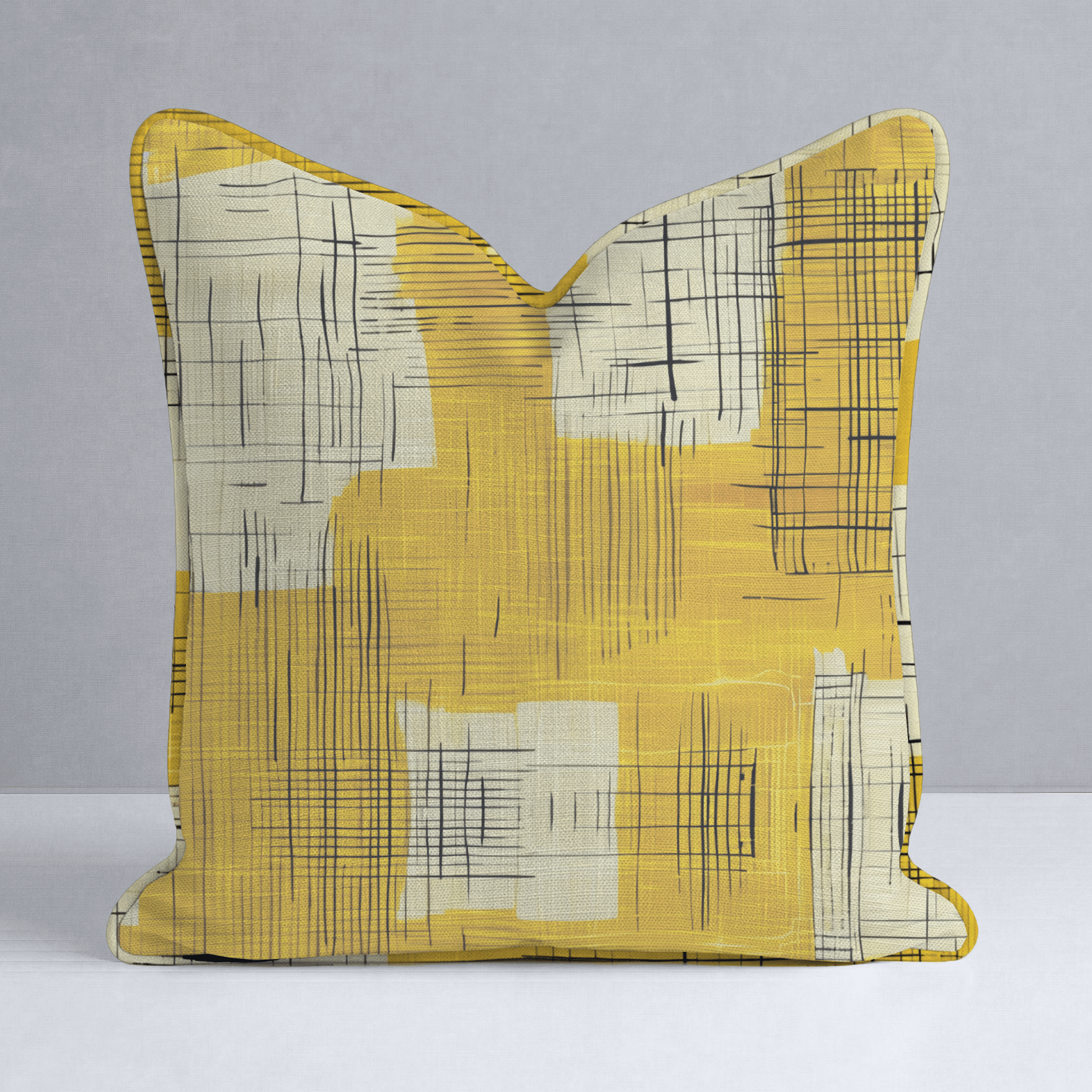 Sunshine Sketch Throw Pillow - Lemon Park