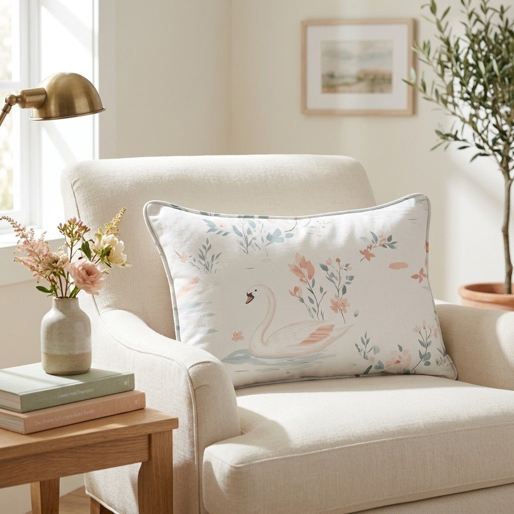 Swan Lake Throw Pillow - Lemon Park