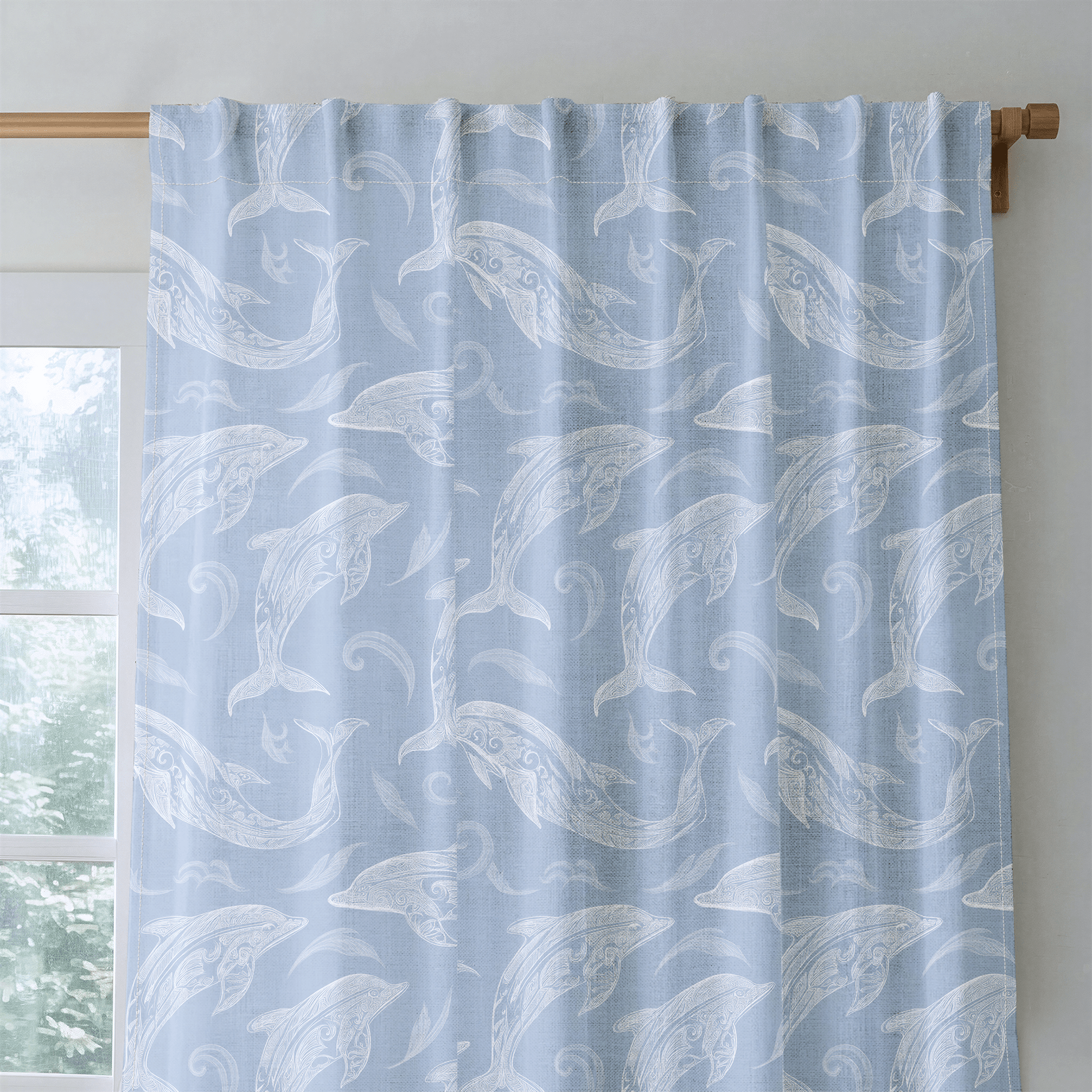 Swim With Dolphins - Drapery - Lemon Park