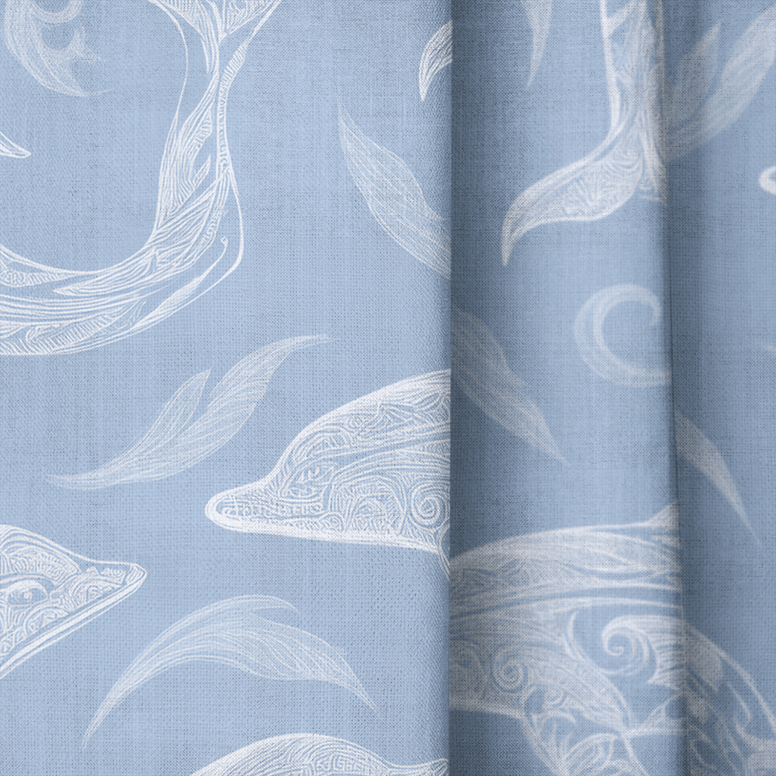 Swim With Dolphins - Drapery - Lemon Park