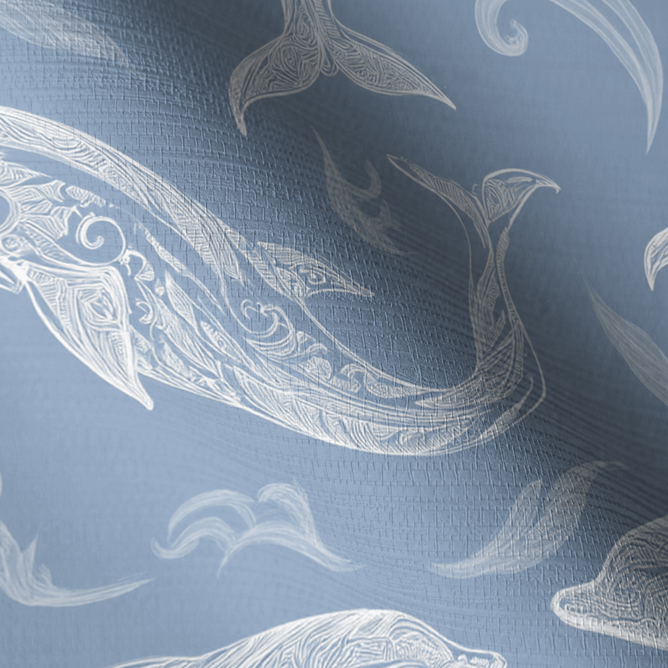 Swim With Dolphins Faux Grasscloth Wallpaper - Lemon Park