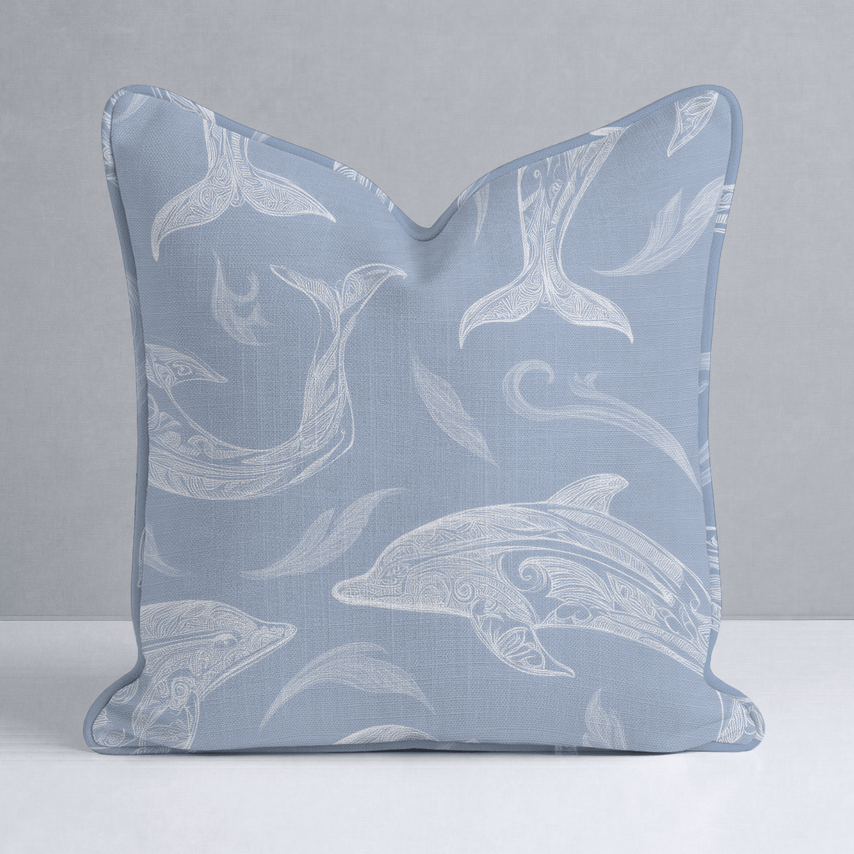Swim With Dolphins Throw Pillow - Lemon Park