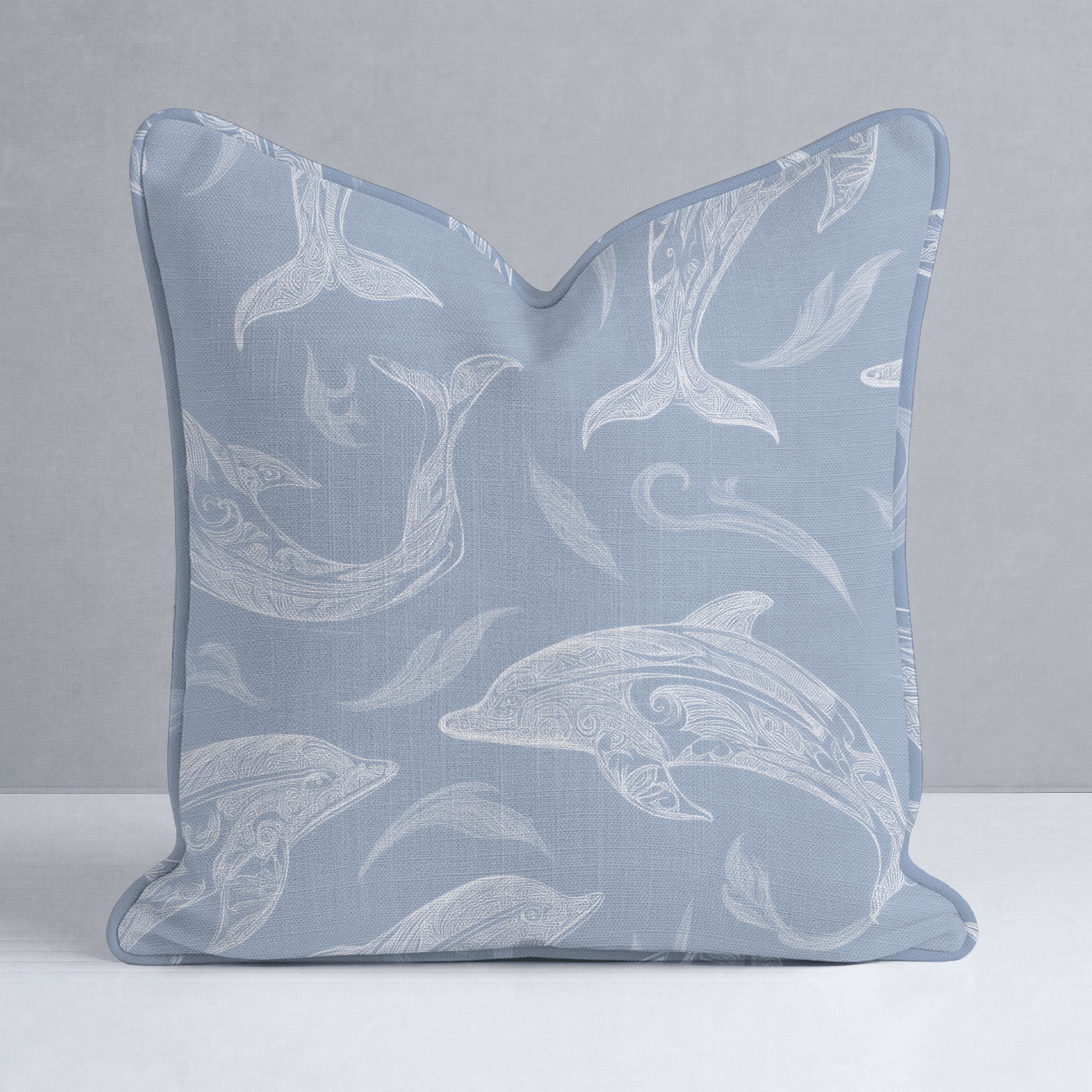 Swim With Dolphins Throw Pillow - Lemon Park