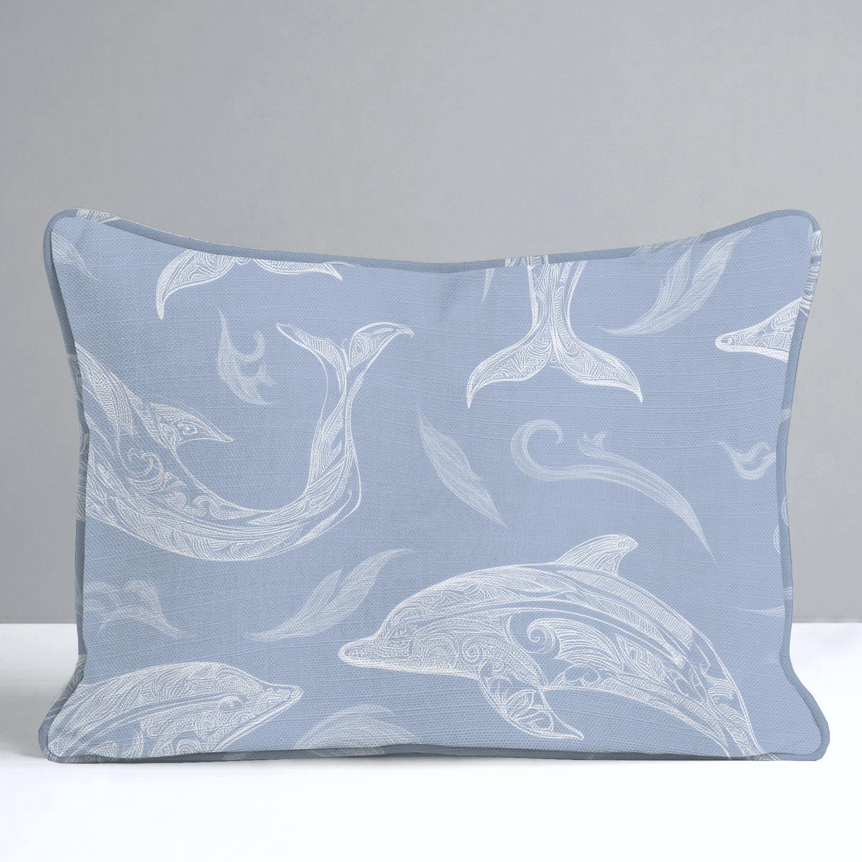 Swim With Dolphins Throw Pillow - Lemon Park