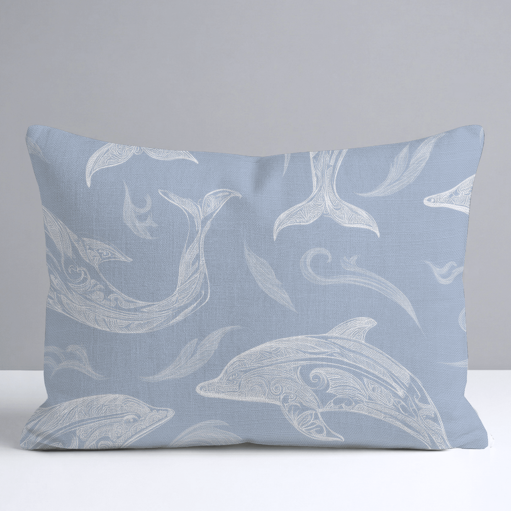 Swim With Dolphins Throw Pillow - Lemon Park