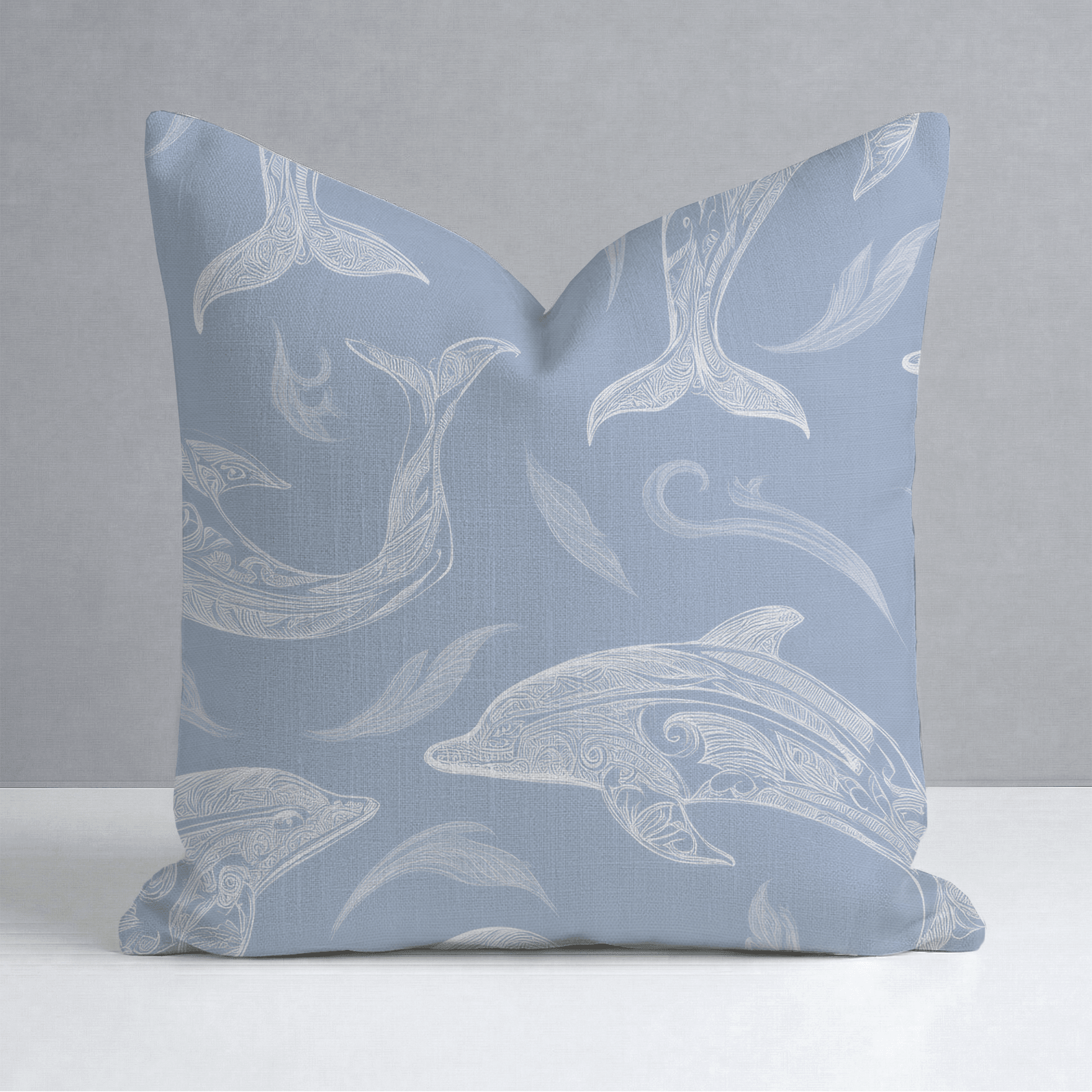 Swim With Dolphins Throw Pillow - Lemon Park