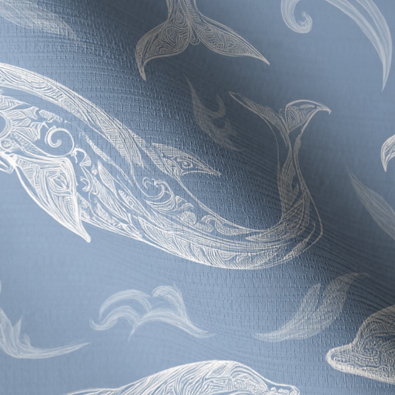 Swim With Dolphins Faux Grasscloth Wallpaper