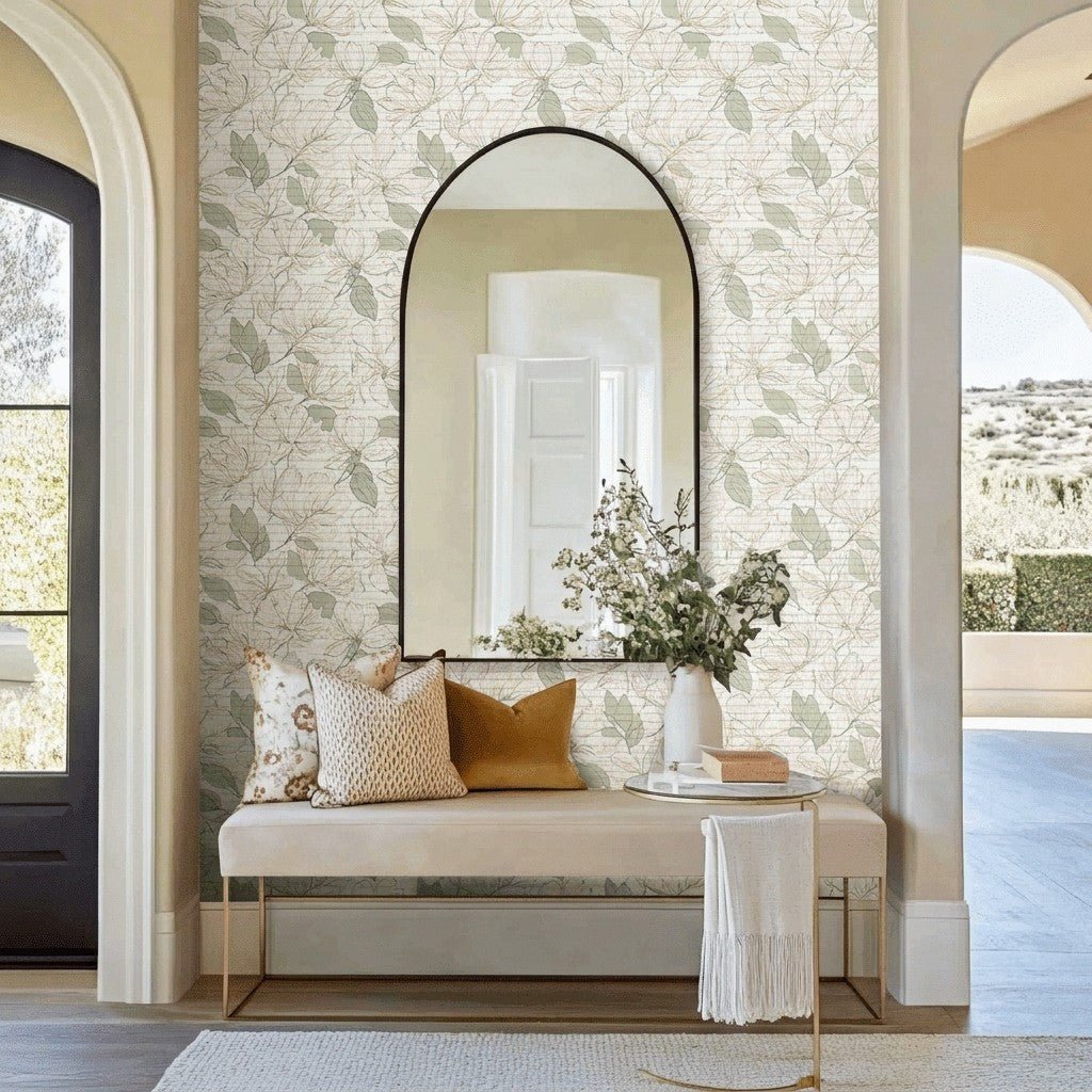 Tangled Faux Grasscloth Wallpaper - Lemon Park