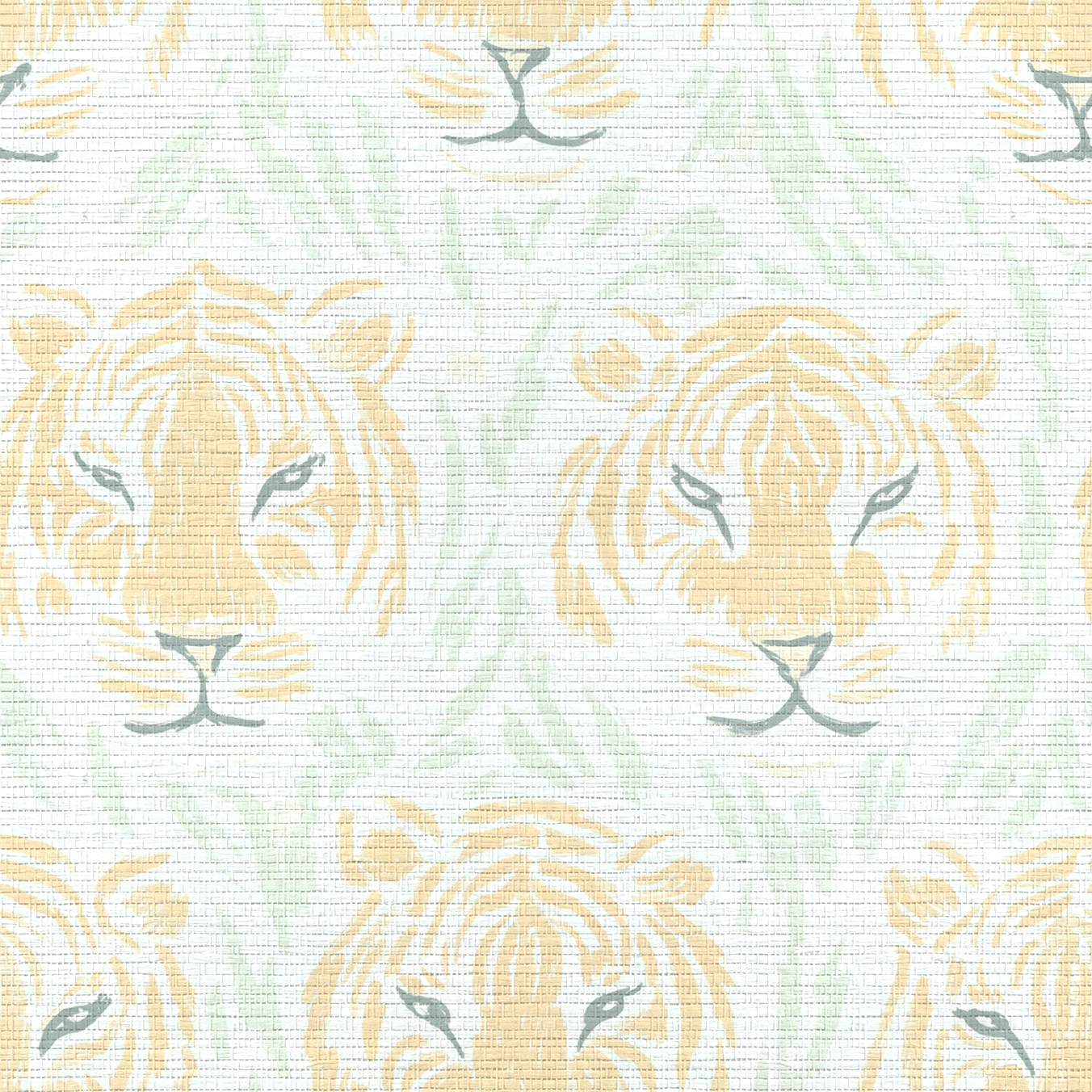 Tara Tigers Faux Grasscloth Wallpaper - Lemon Park