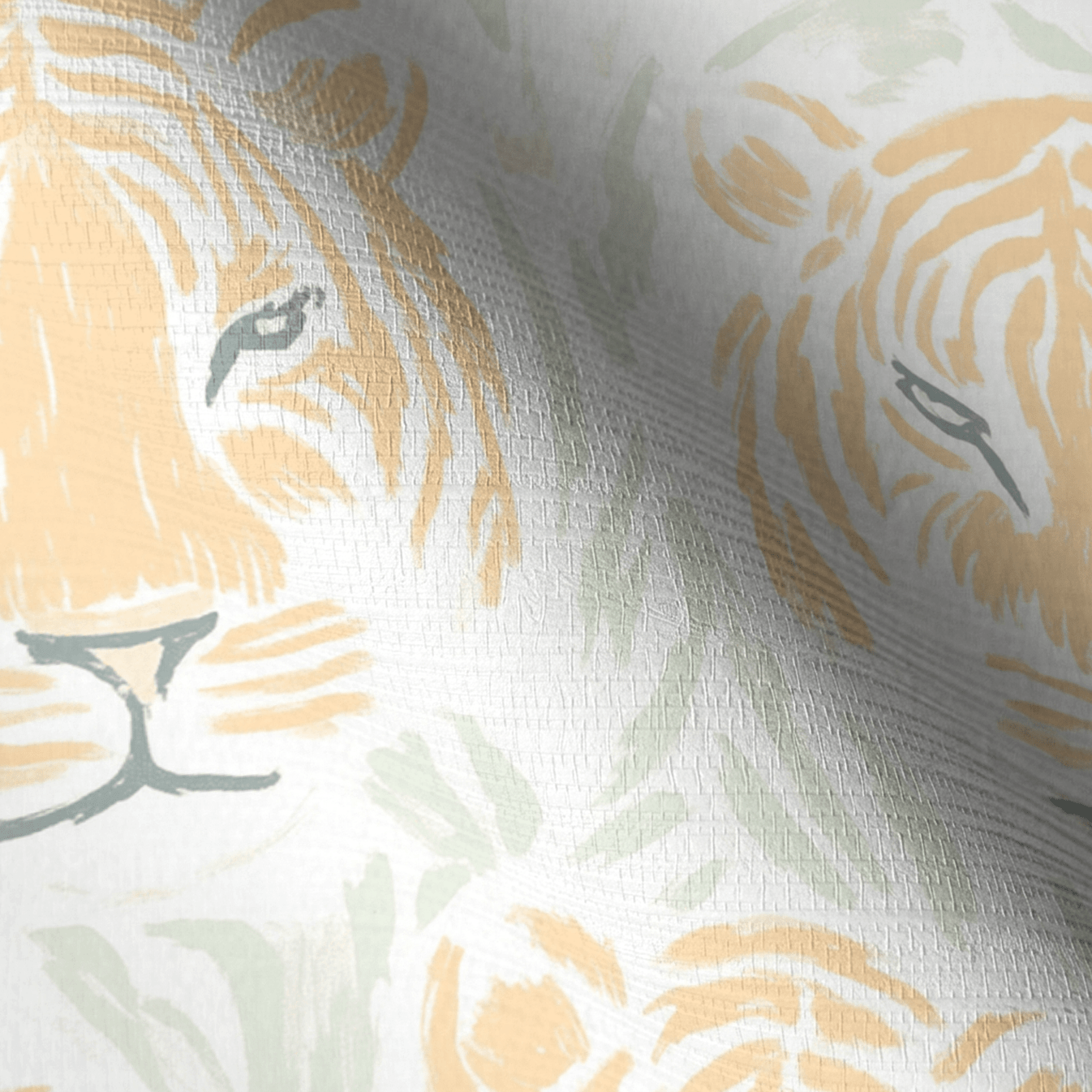 Tara Tigers Faux Grasscloth Wallpaper - Lemon Park