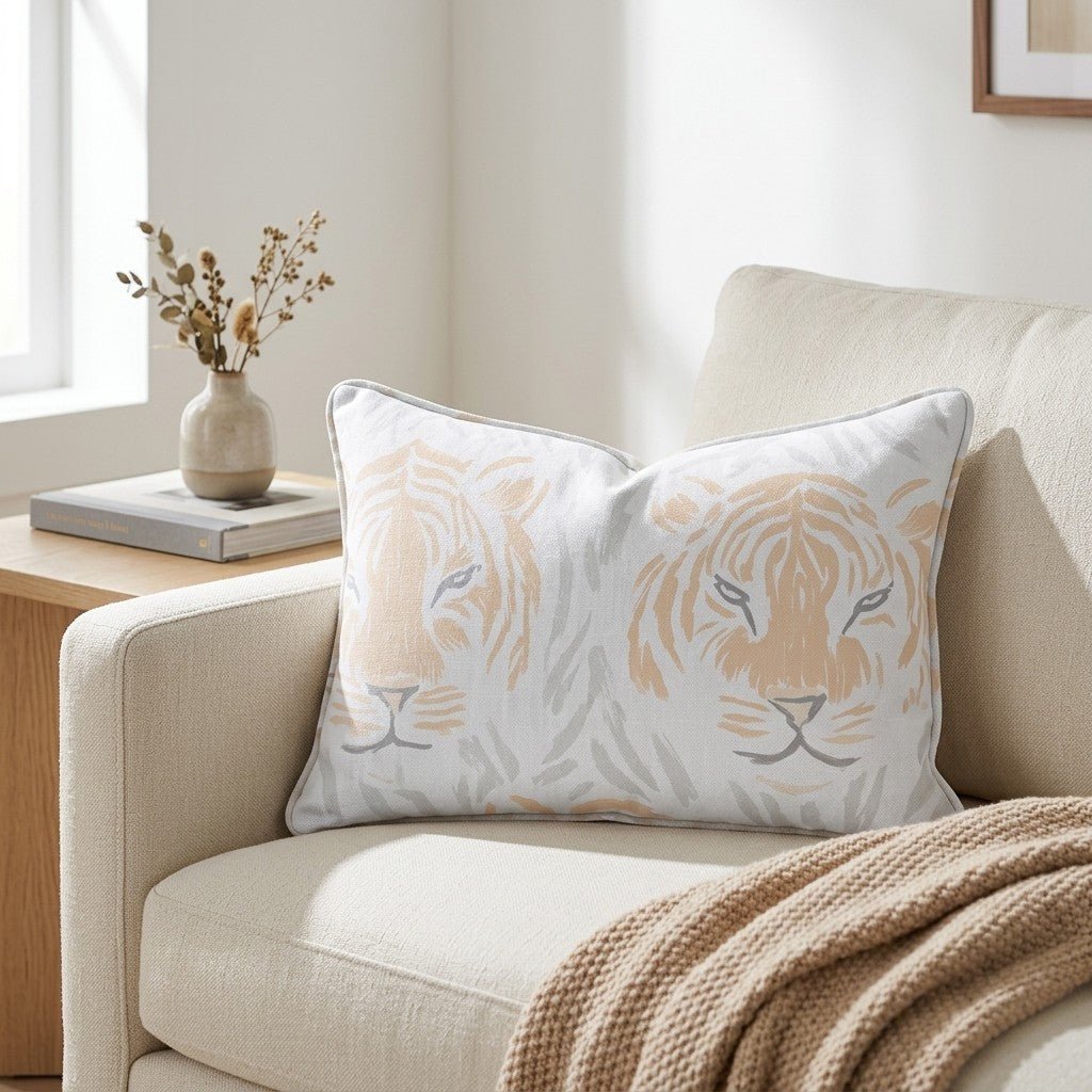 Tara Tigers Throw Pillow - Lemon Park