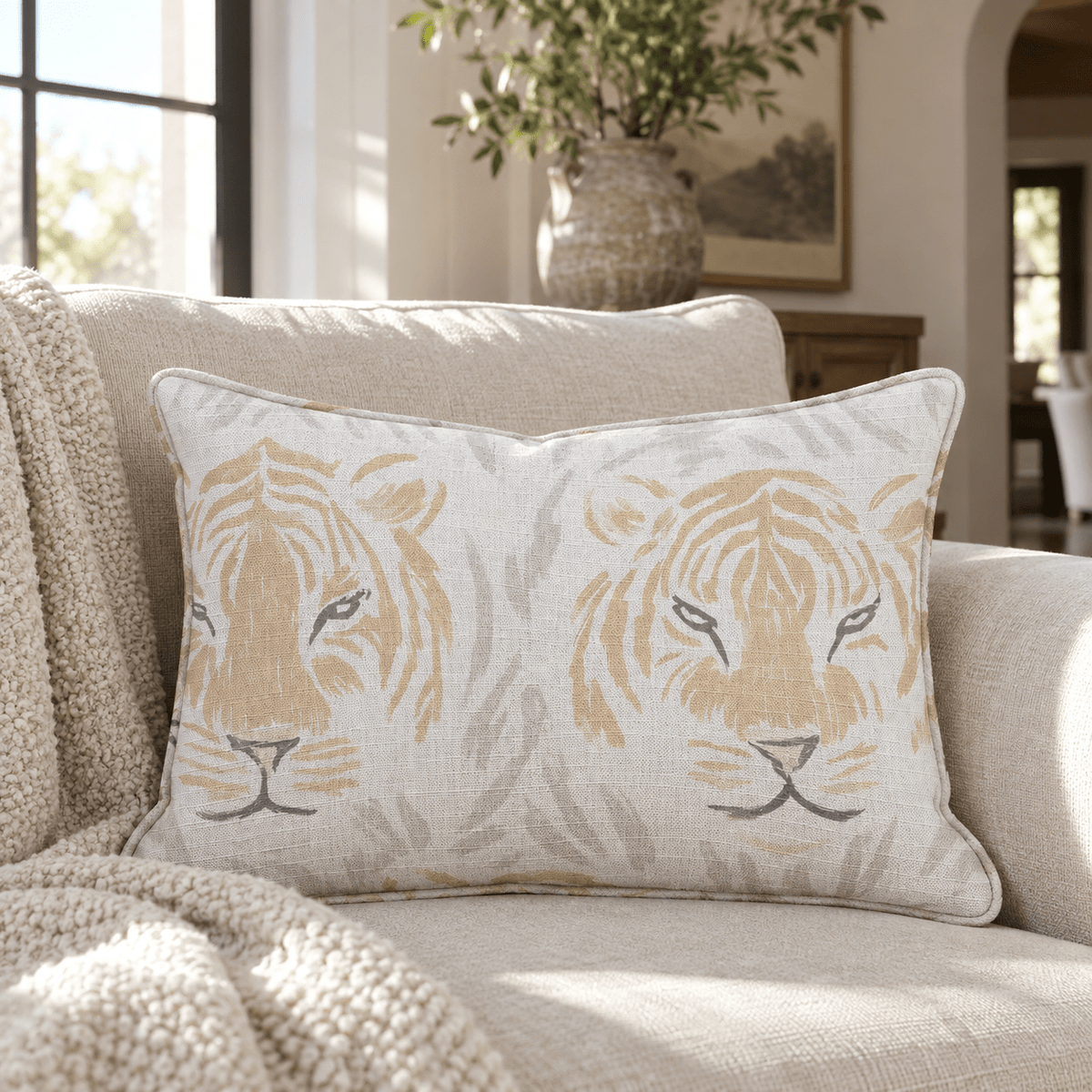 Tara Tigers Throw Pillow - Lemon Park