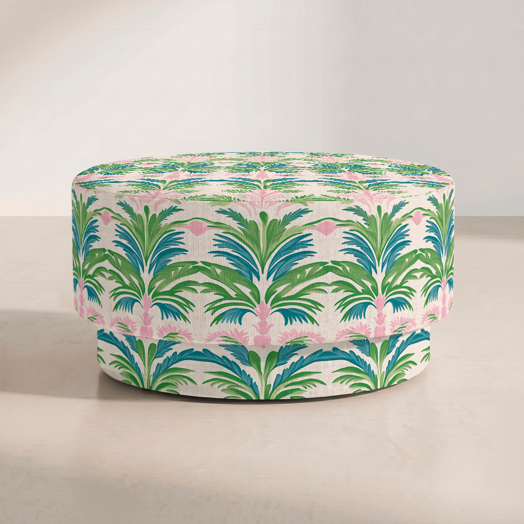 The Adelaide Ottoman in Bellagio Blush - Lemon Park