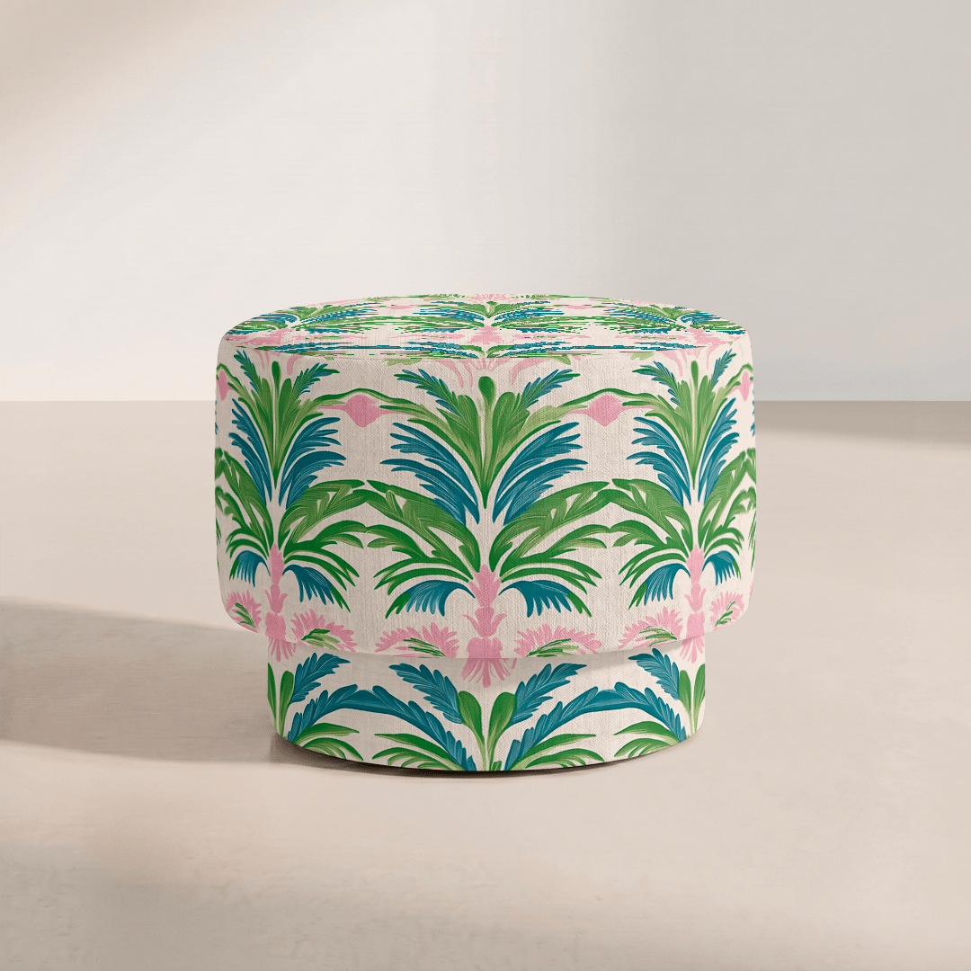 The Adelaide Ottoman in Bellagio Blush - Lemon Park