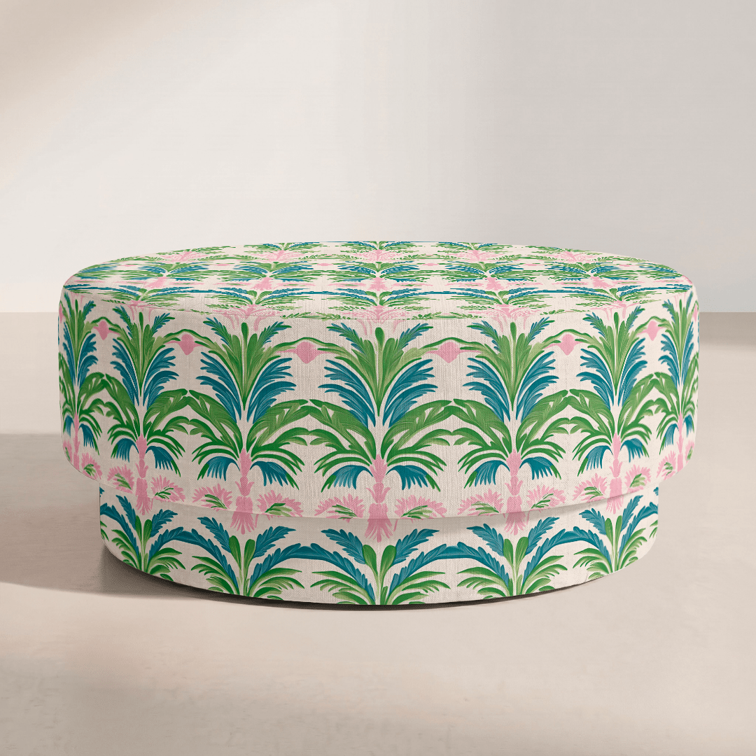 The Adelaide Ottoman in Bellagio Blush - Lemon Park