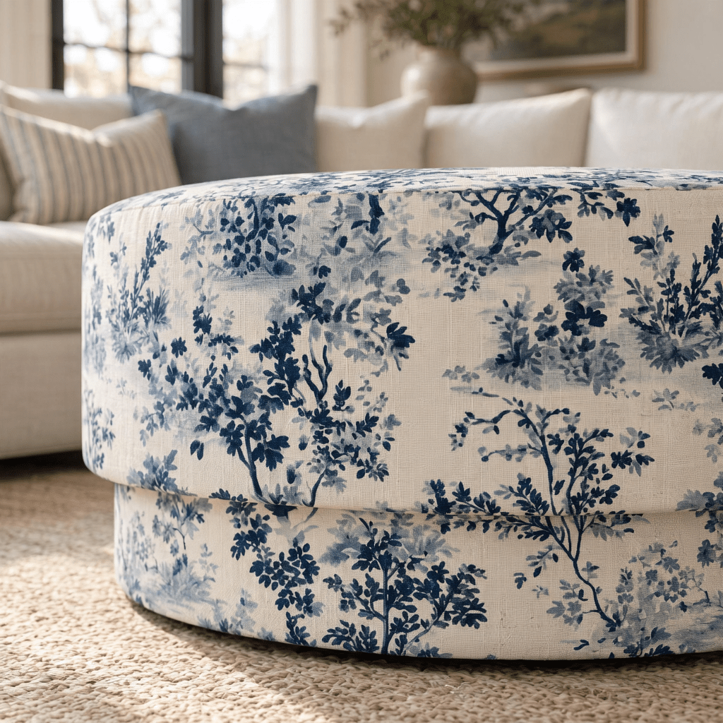 The Adelaide Ottoman in Benjamin - Lemon Park