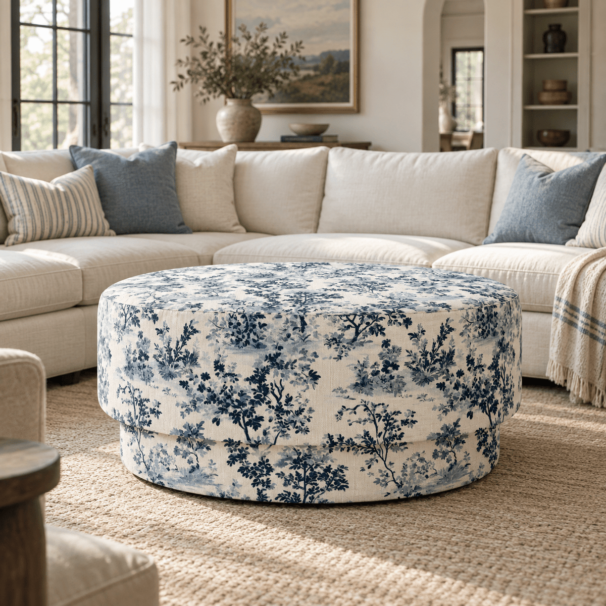 The Adelaide Ottoman in Benjamin - Lemon Park